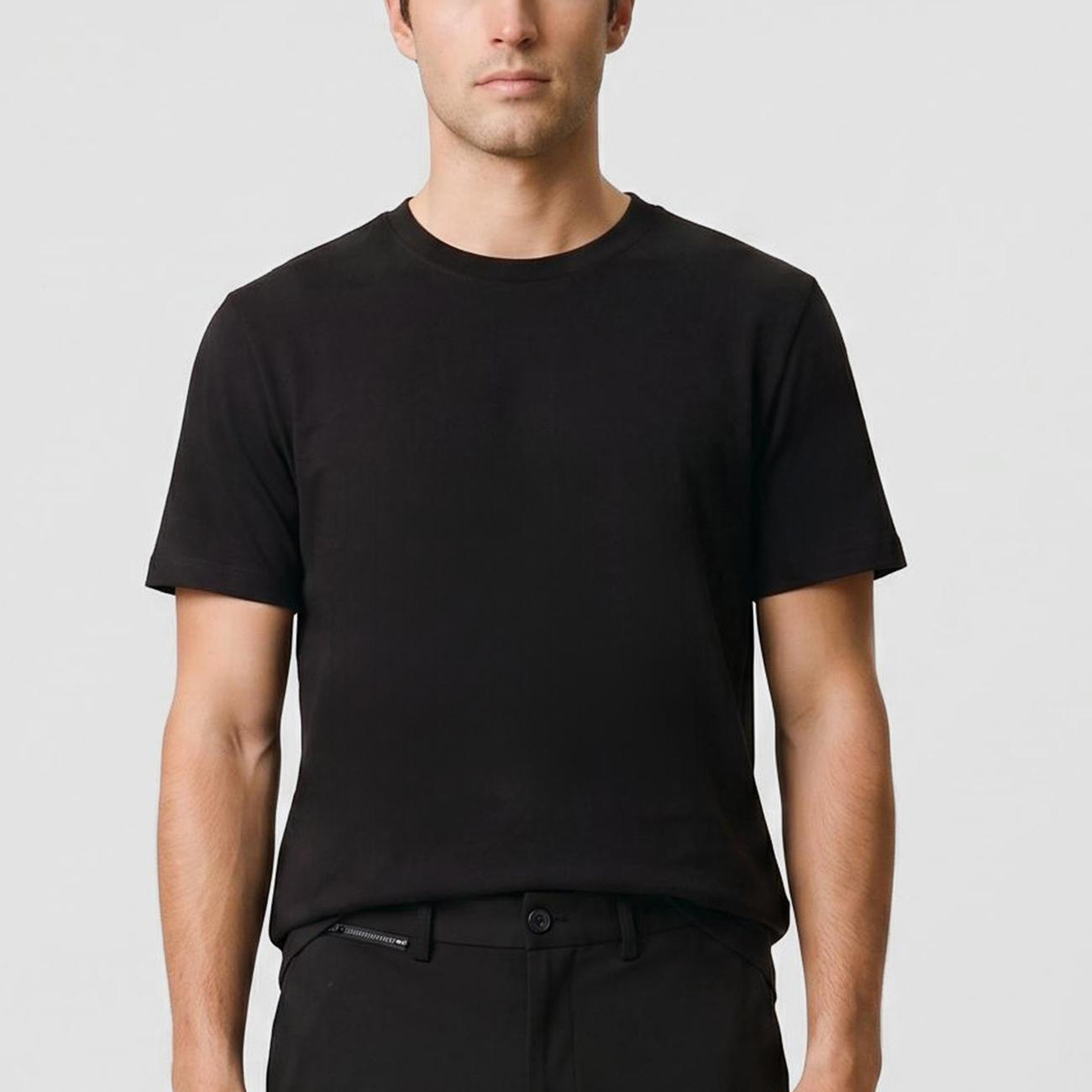 Network Erkek Siyah Jakarlı Bisiklet Yaka T-shirt