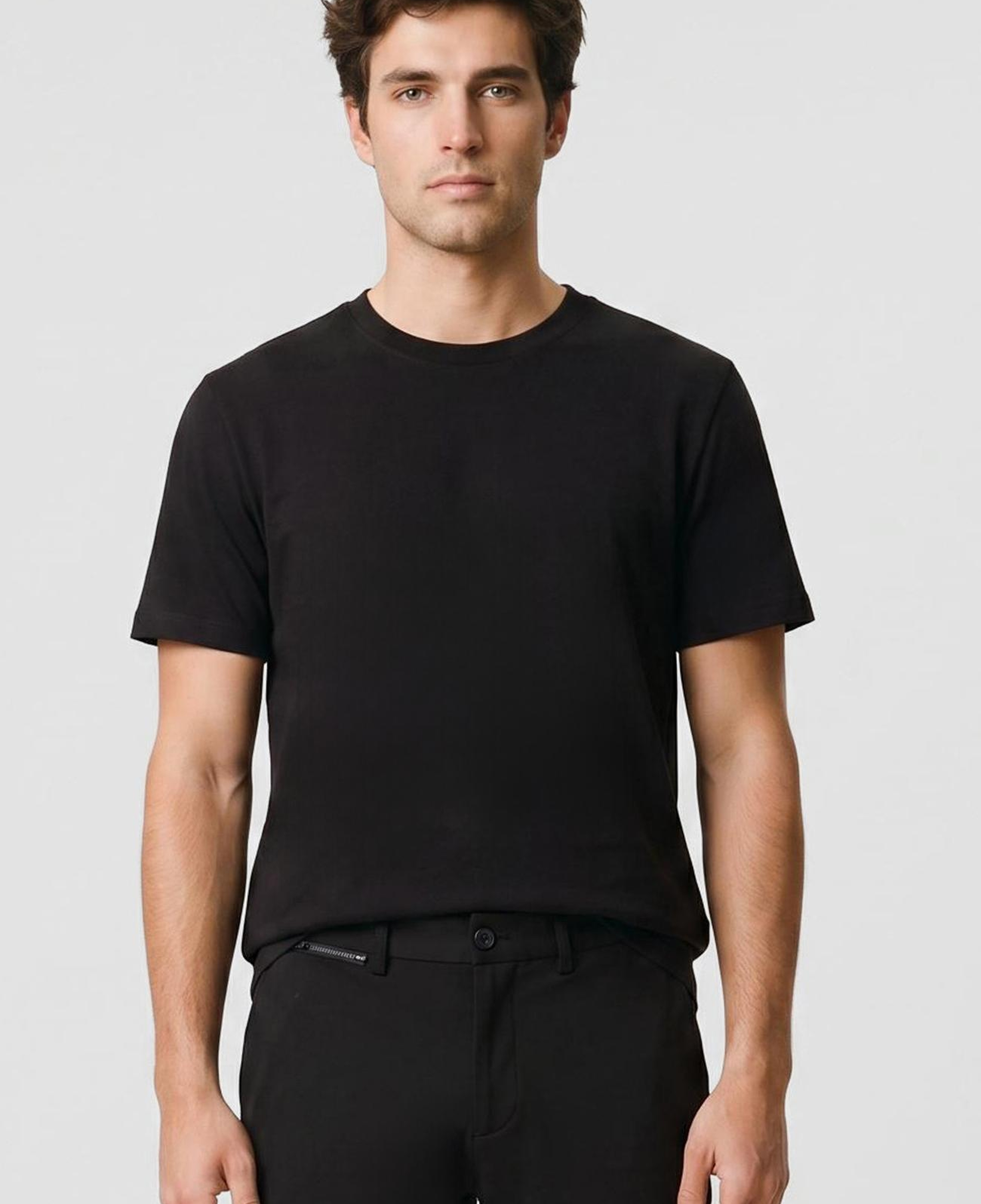 Network Erkek Siyah Jakarlı Bisiklet Yaka T-shirt
