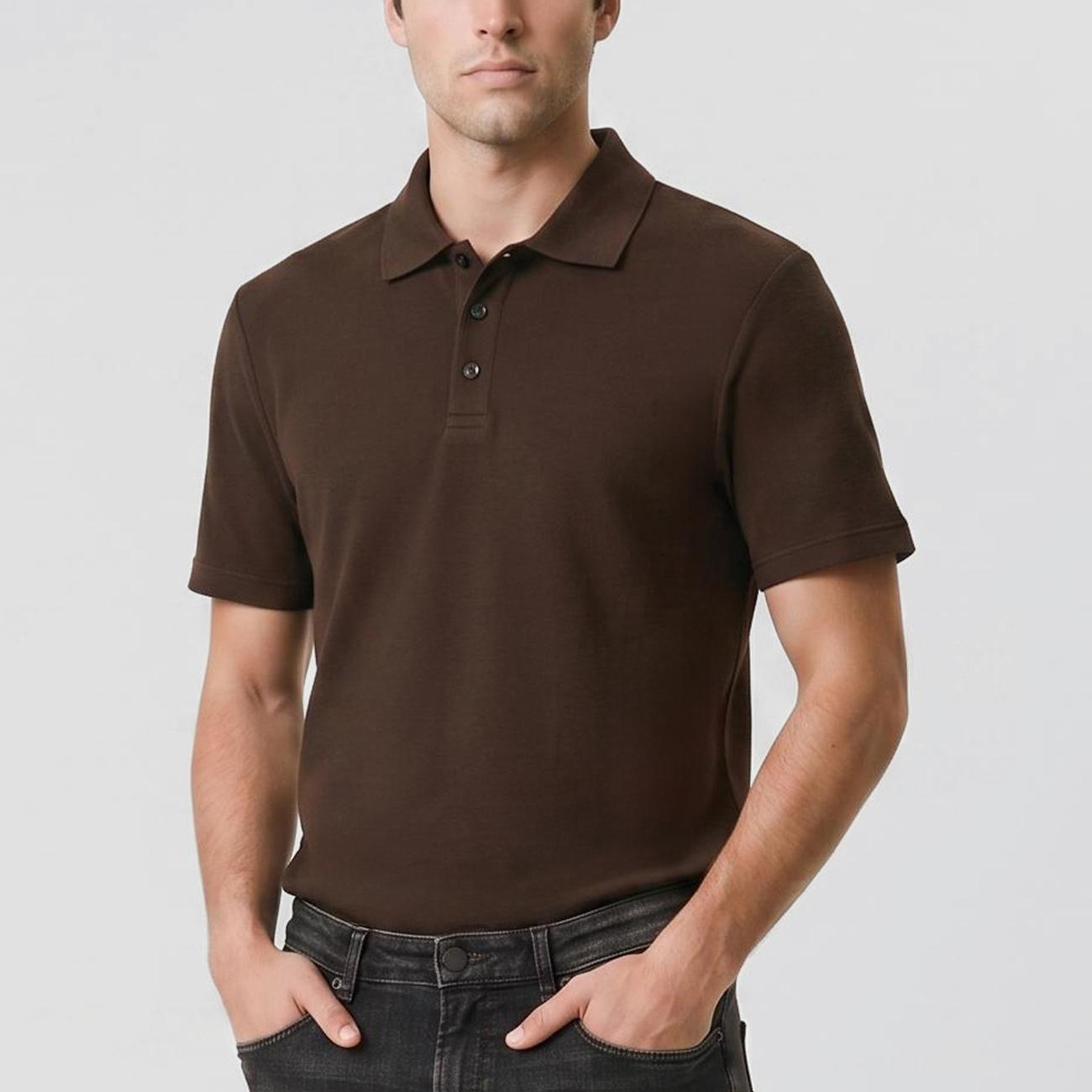 Network Erkek Kahverengi Jakarlı Polo Yaka T-shirt