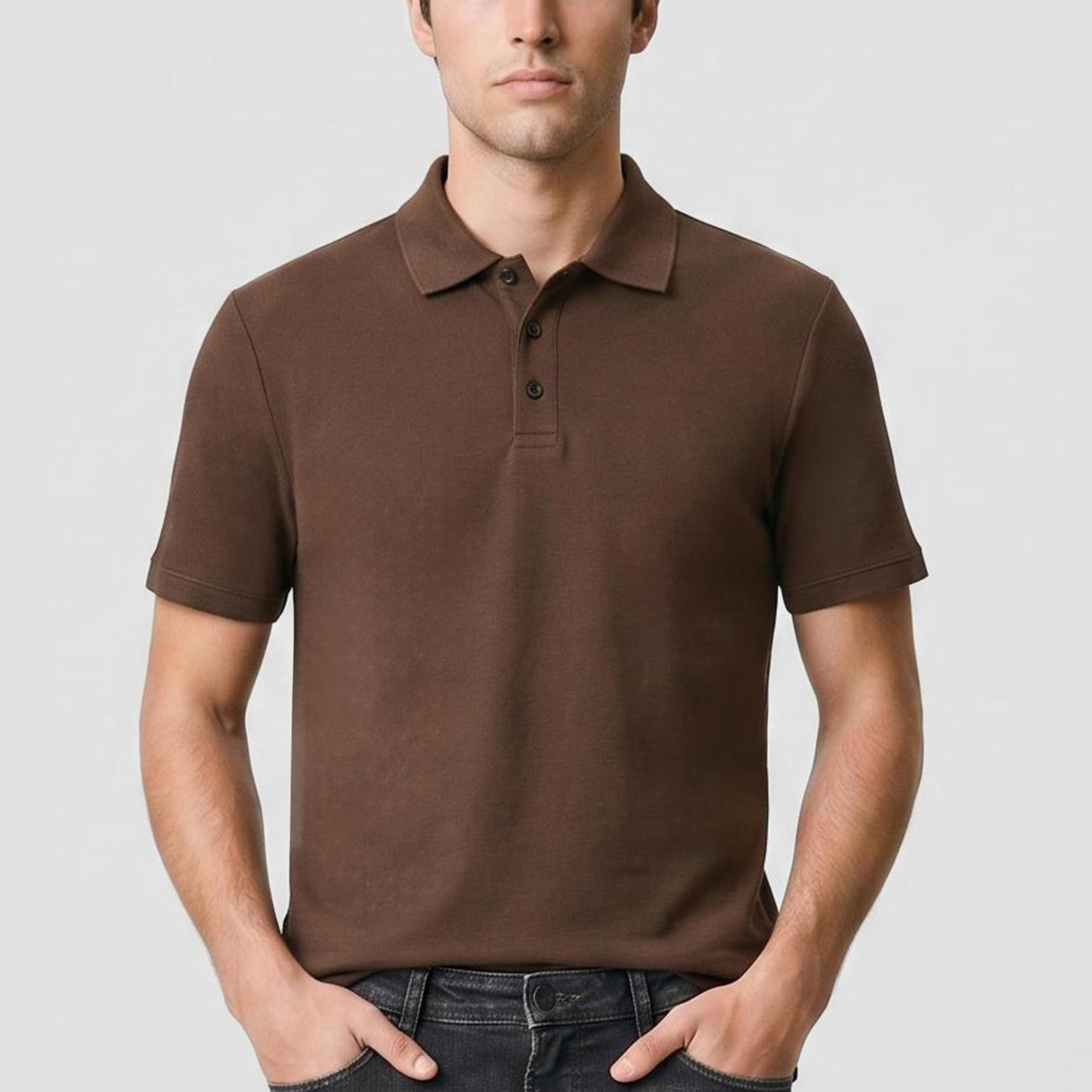 Network Erkek Kahverengi Jakarlı Polo Yaka T-shirt