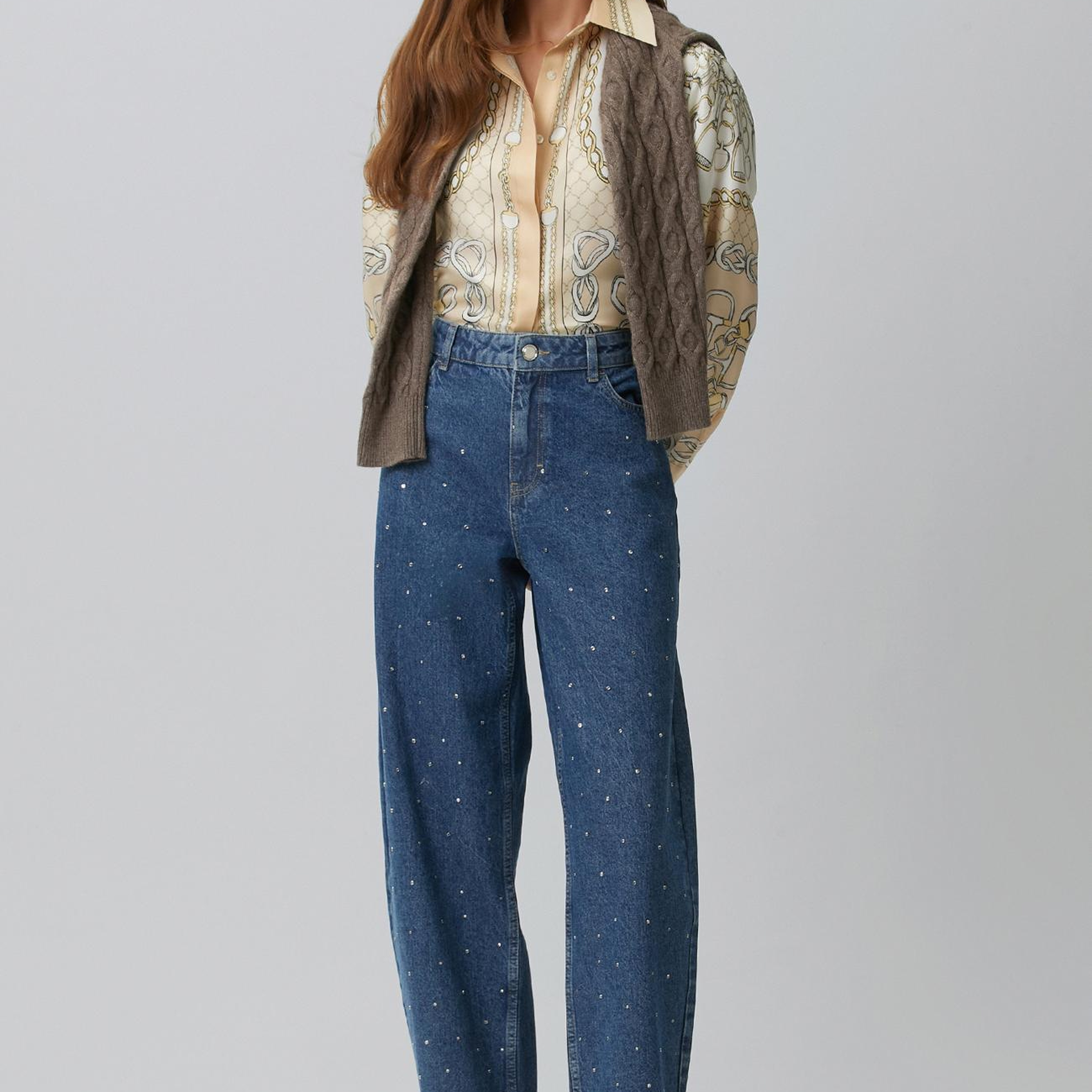 Network Kadın İndigo Barrel Fit Denim Pantolon