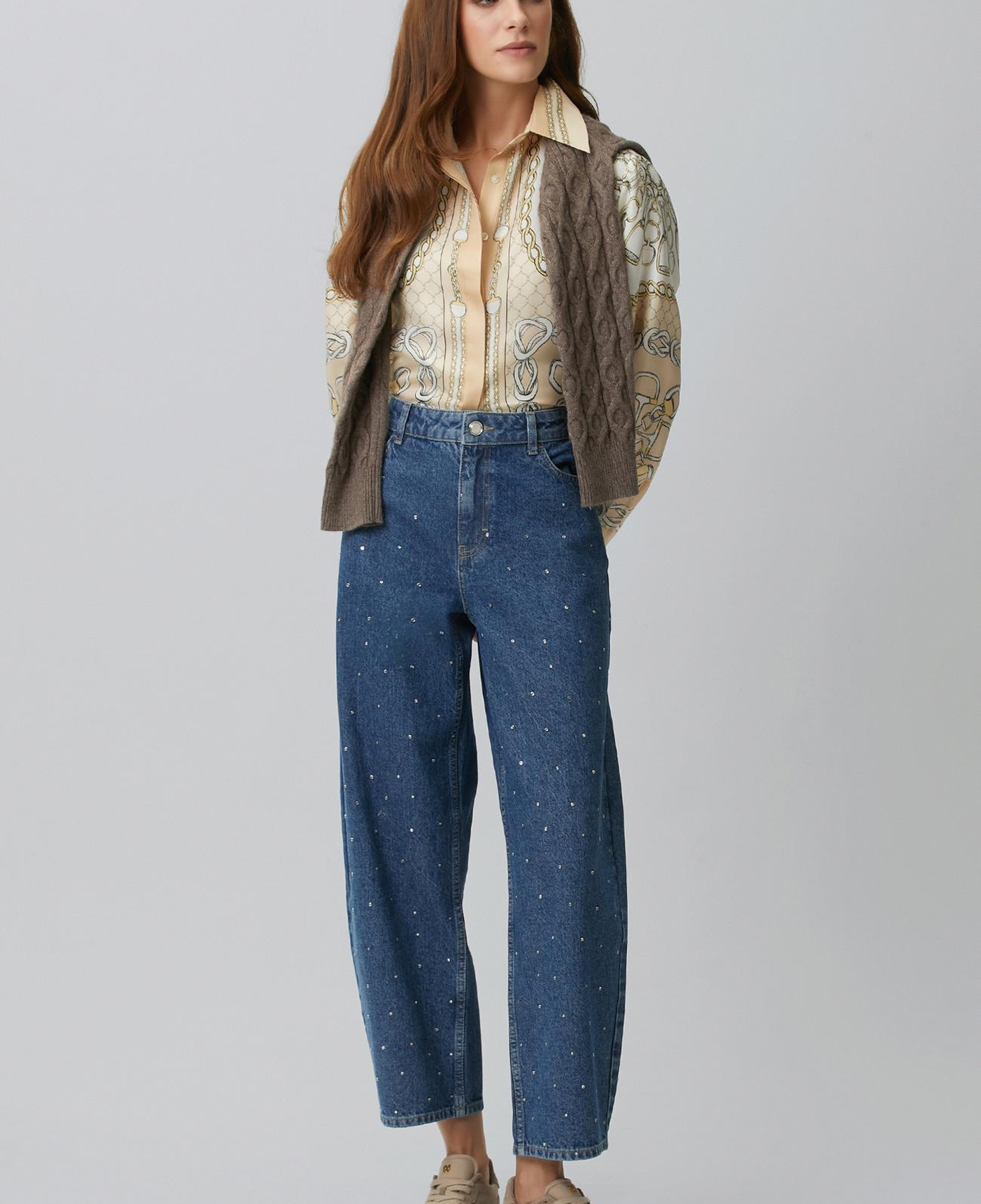 Network Kadın İndigo Barrel Fit Denim Pantolon