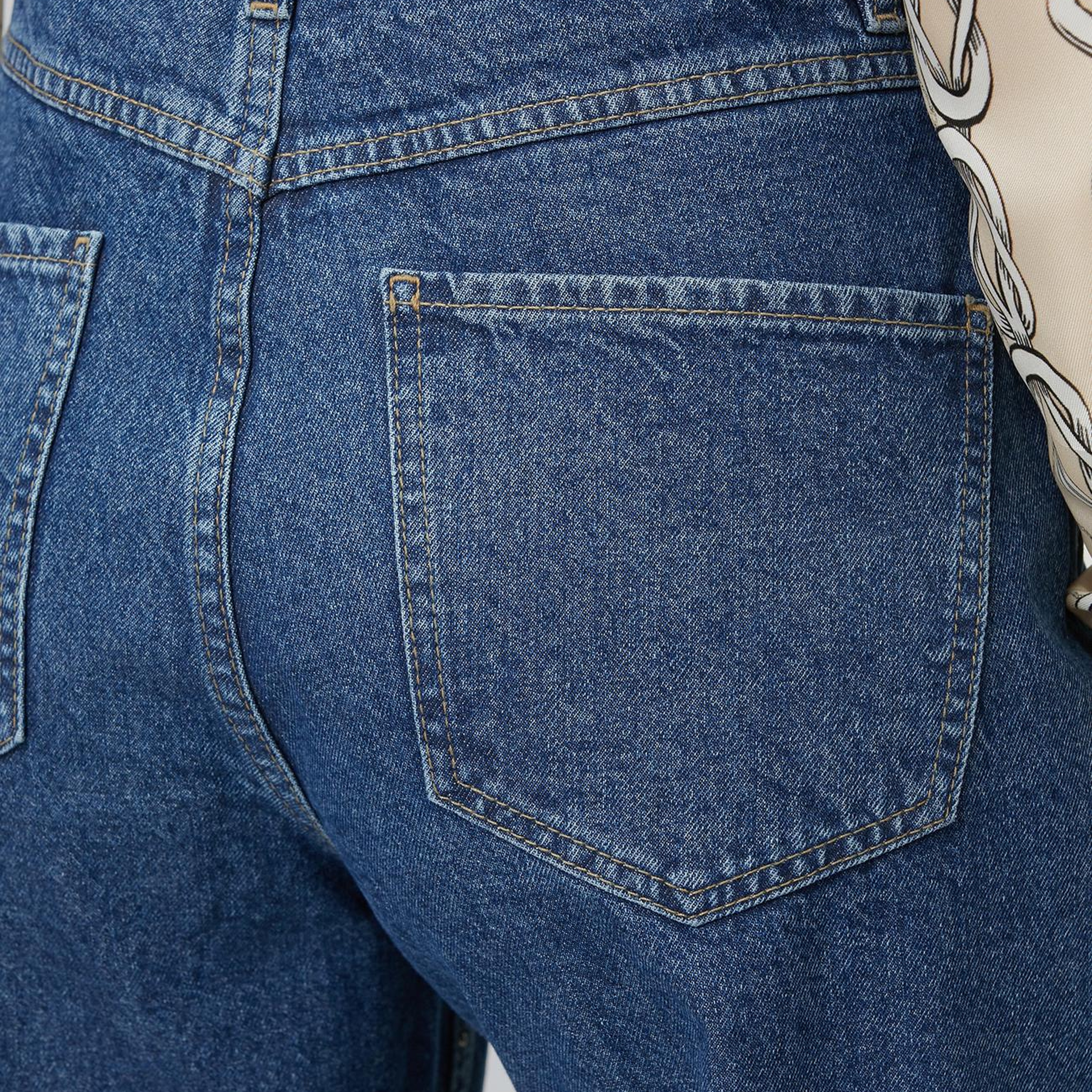 Network Kadın İndigo Barrel Fit Denim Pantolon