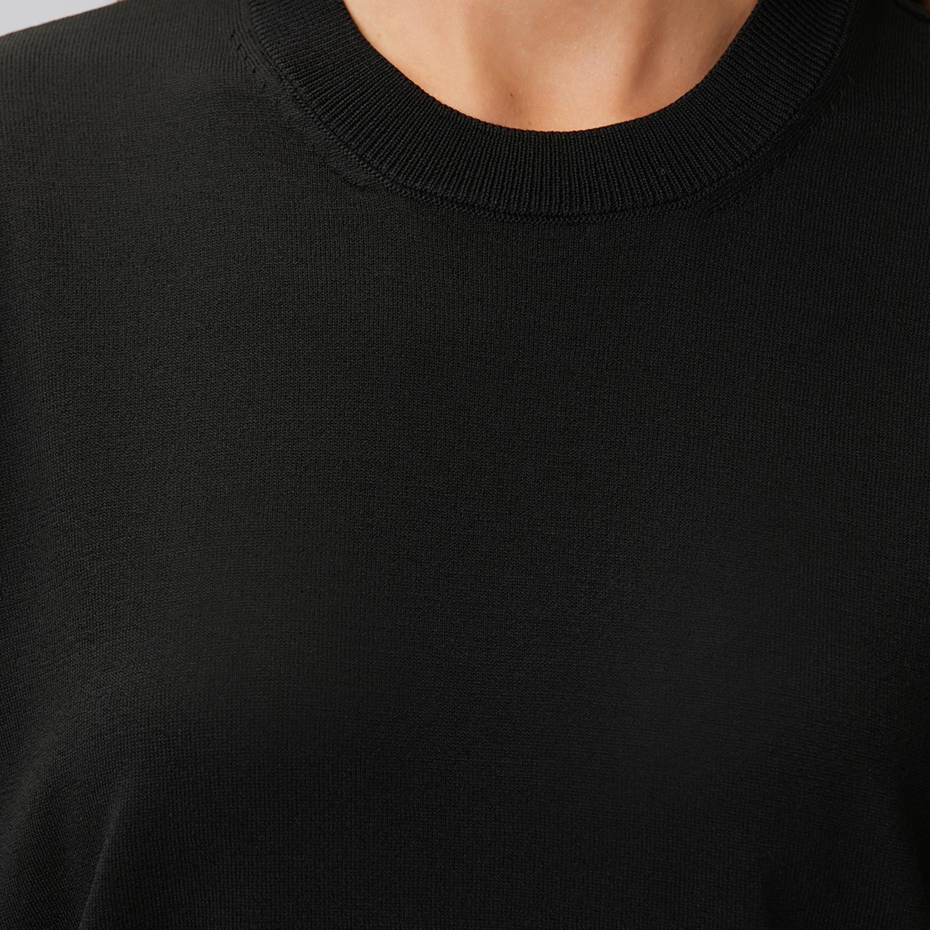 Network Kadın Siyah Rayon Basic Kazak