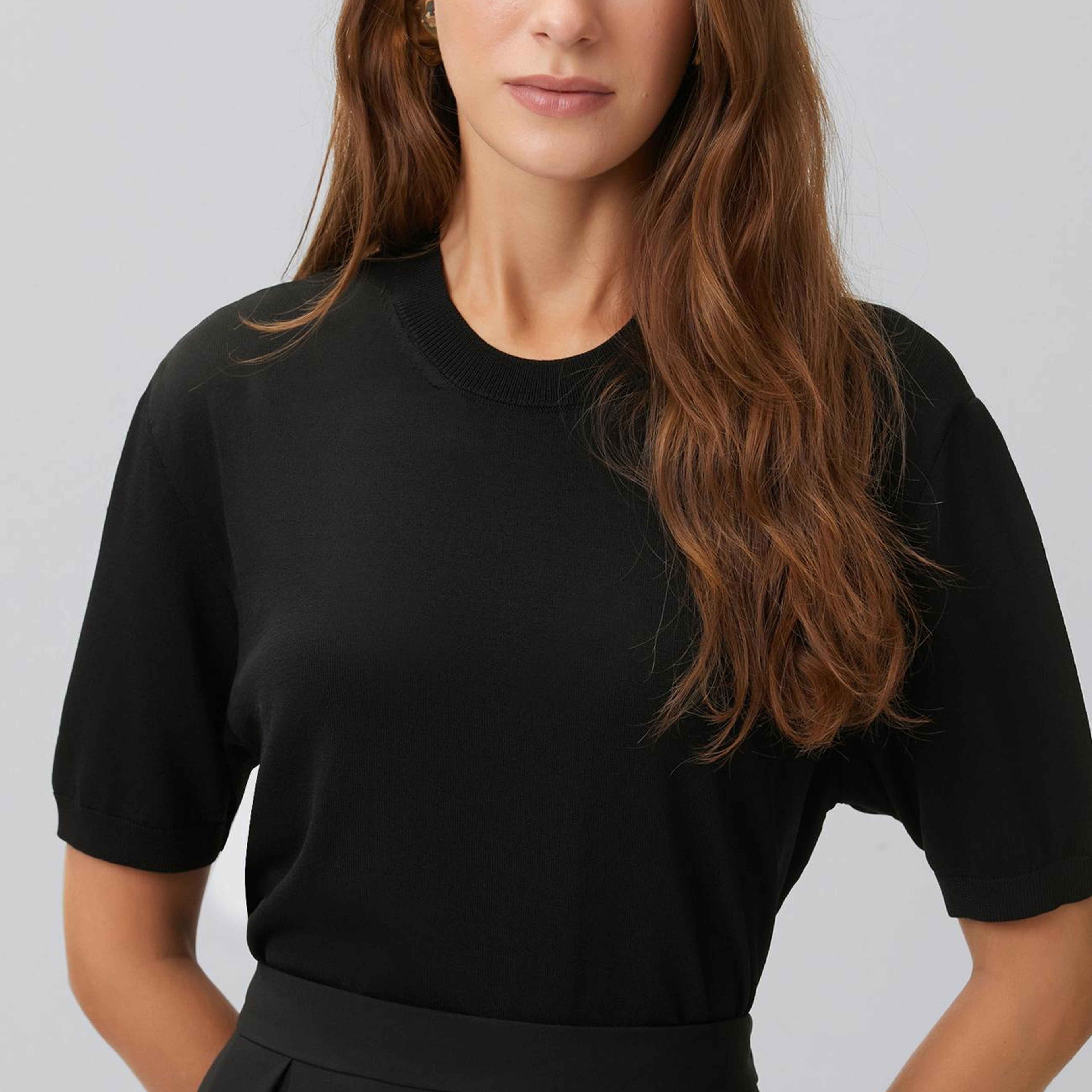 Network Kadın Siyah Rayon Basic Kazak