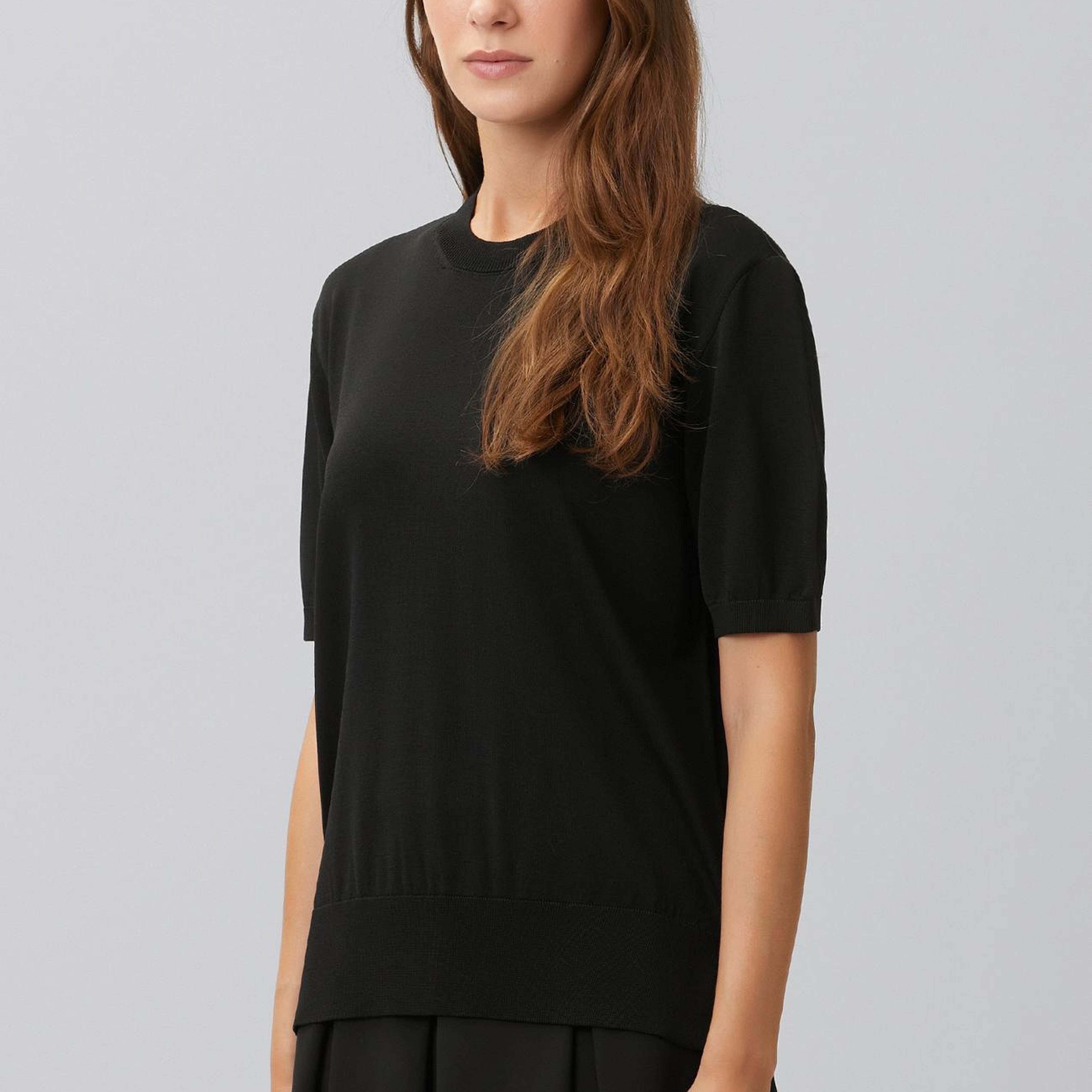 Network Kadın Siyah Rayon Basic Kazak