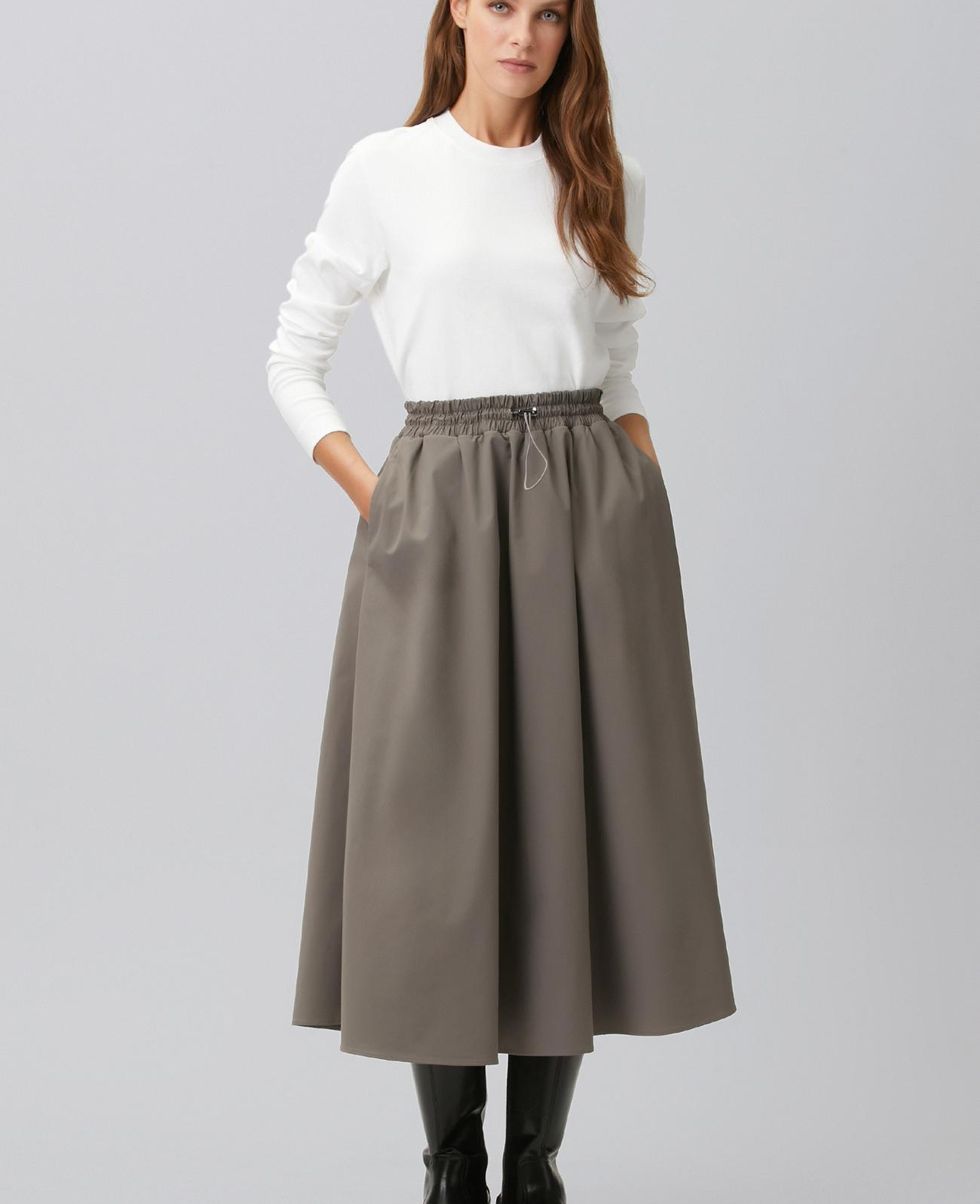 Network Kadın Beyaz Bisiklet Yaka Basic Sweatshirt
