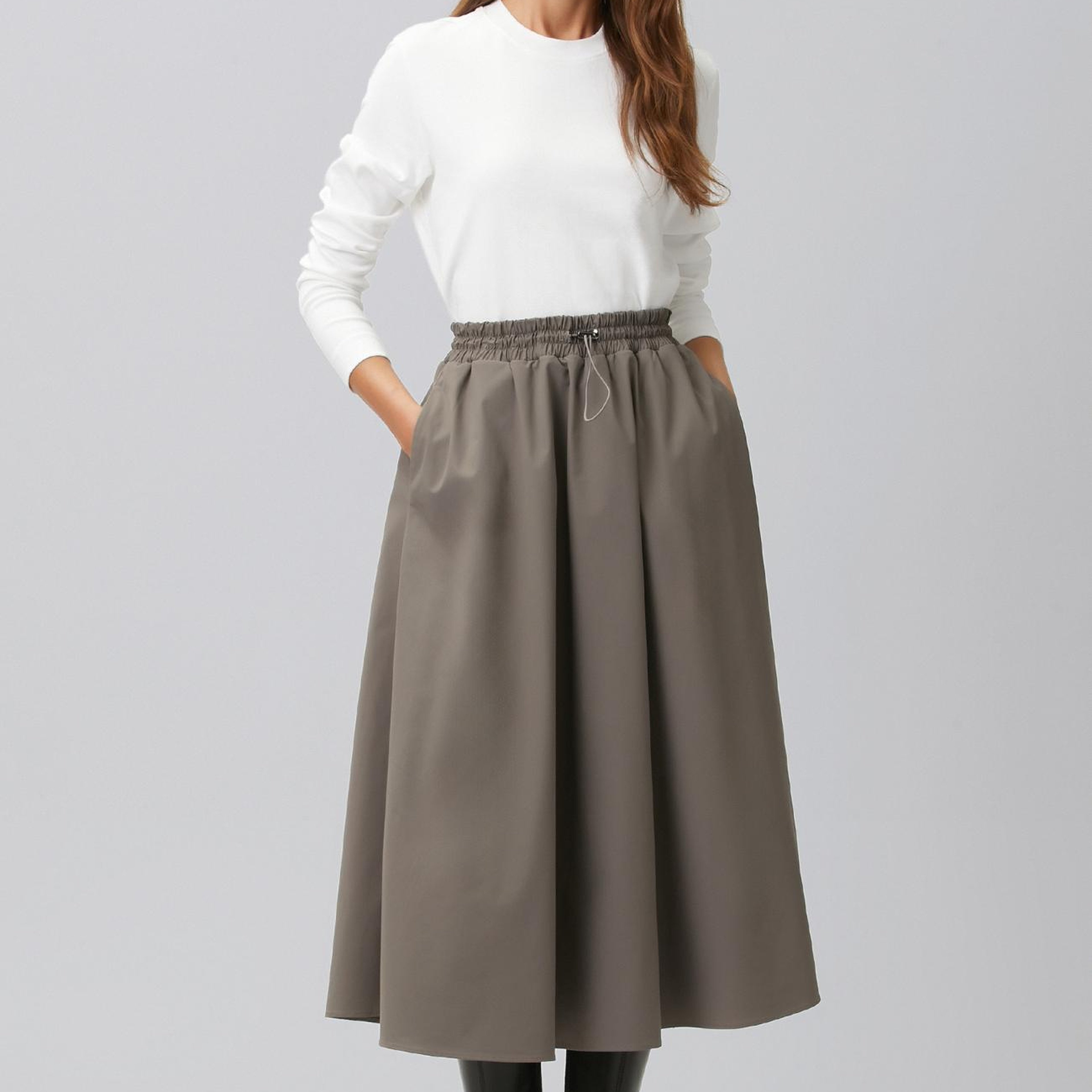 Network Kadın Beyaz Bisiklet Yaka Basic Sweatshirt