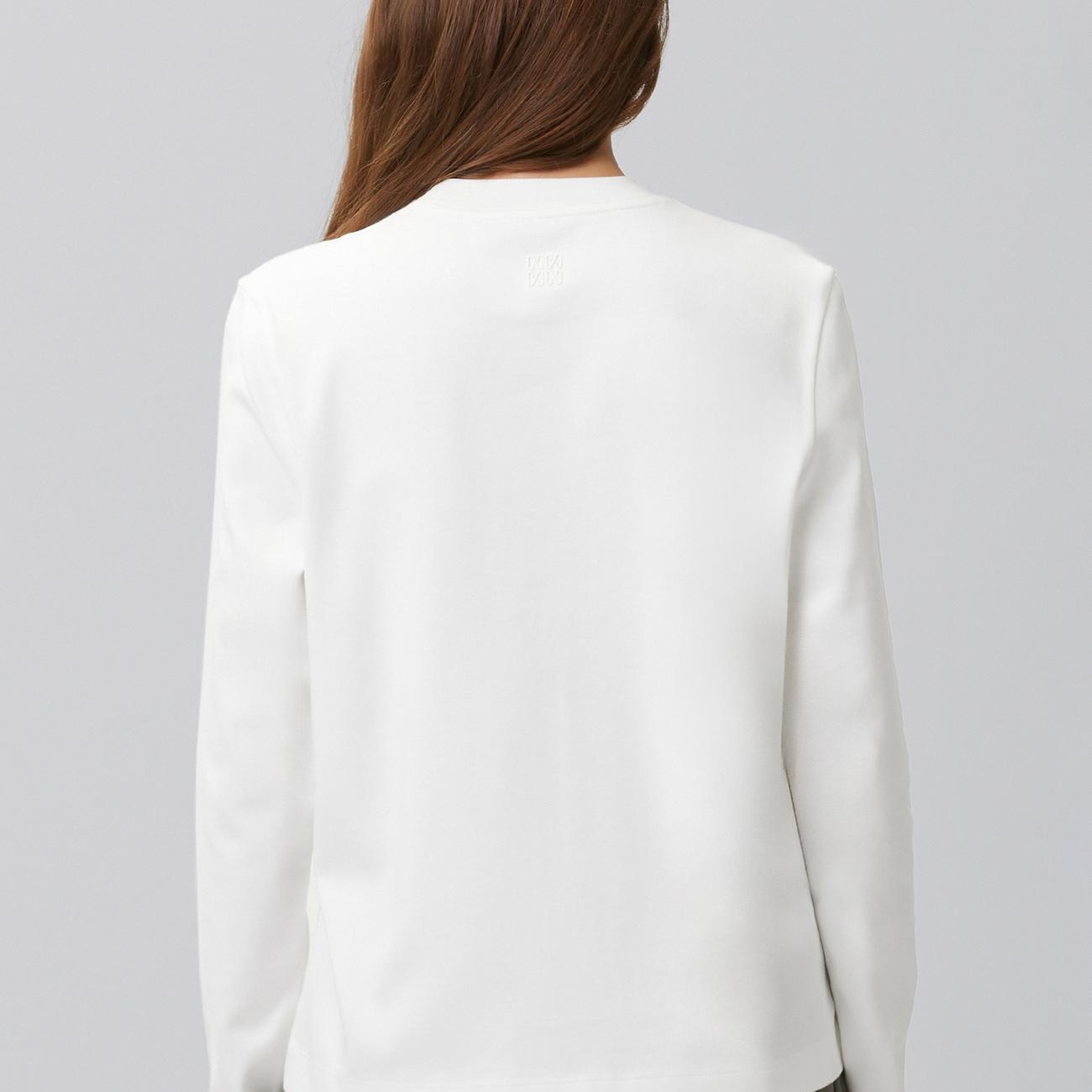 Network Kadın Beyaz Bisiklet Yaka Basic Sweatshirt