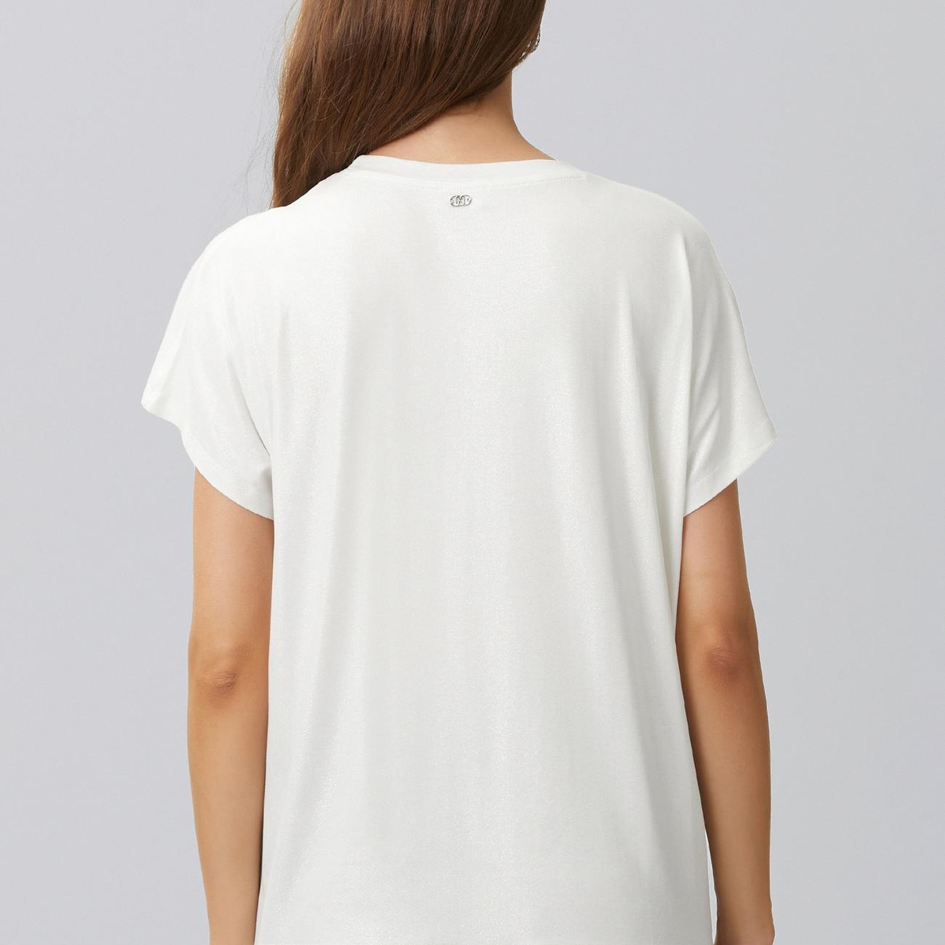 Network Kadın Kırık Beyaz Varak Baskılı Kısa Kol T-shirt