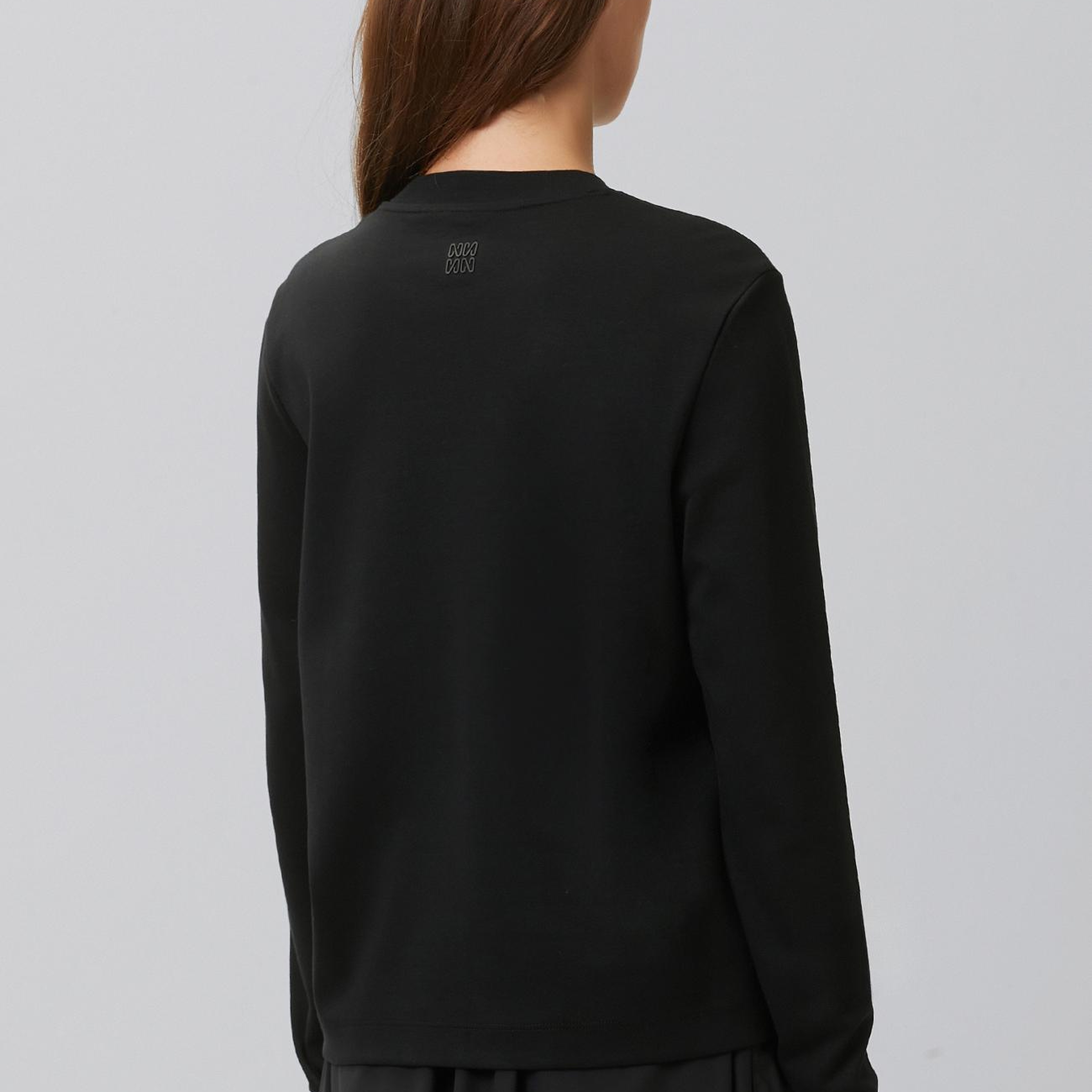 Network Kadın Siyah Bisiklet Yaka Basic Sweatshirt