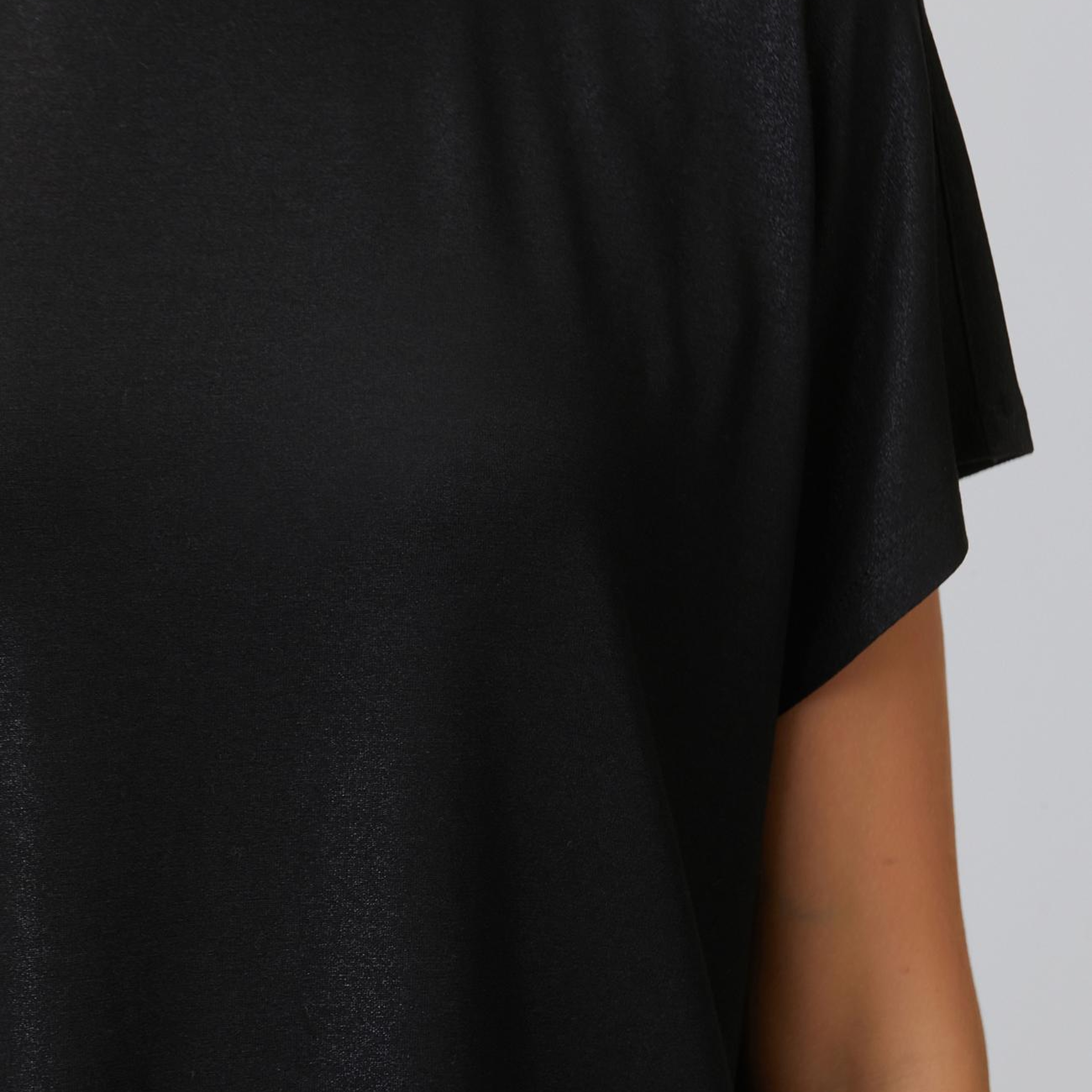 Network Kadın Siyah Varak Baskılı Kısa Kol T-shirt