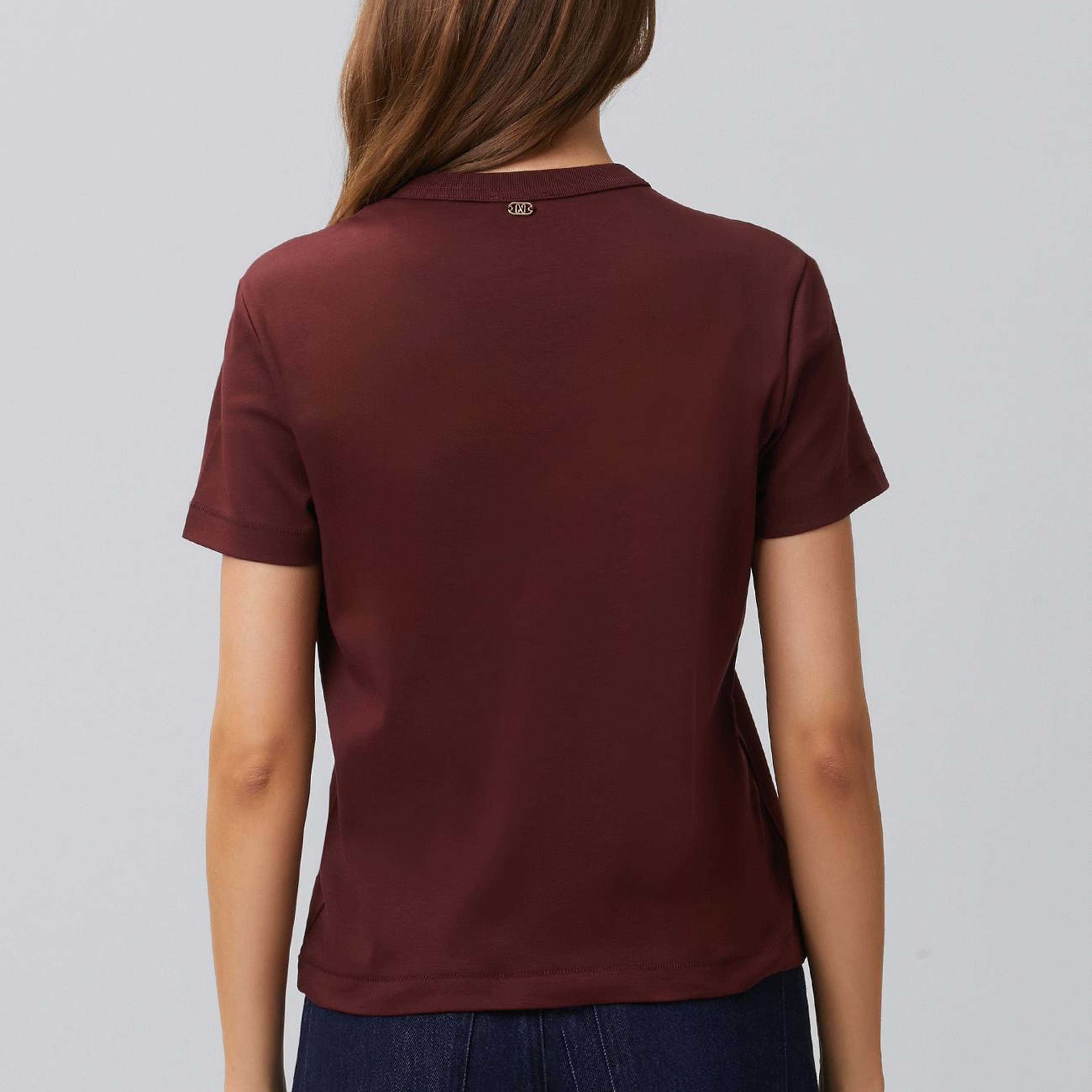 Network Kadın Bordo Basic T-shirt