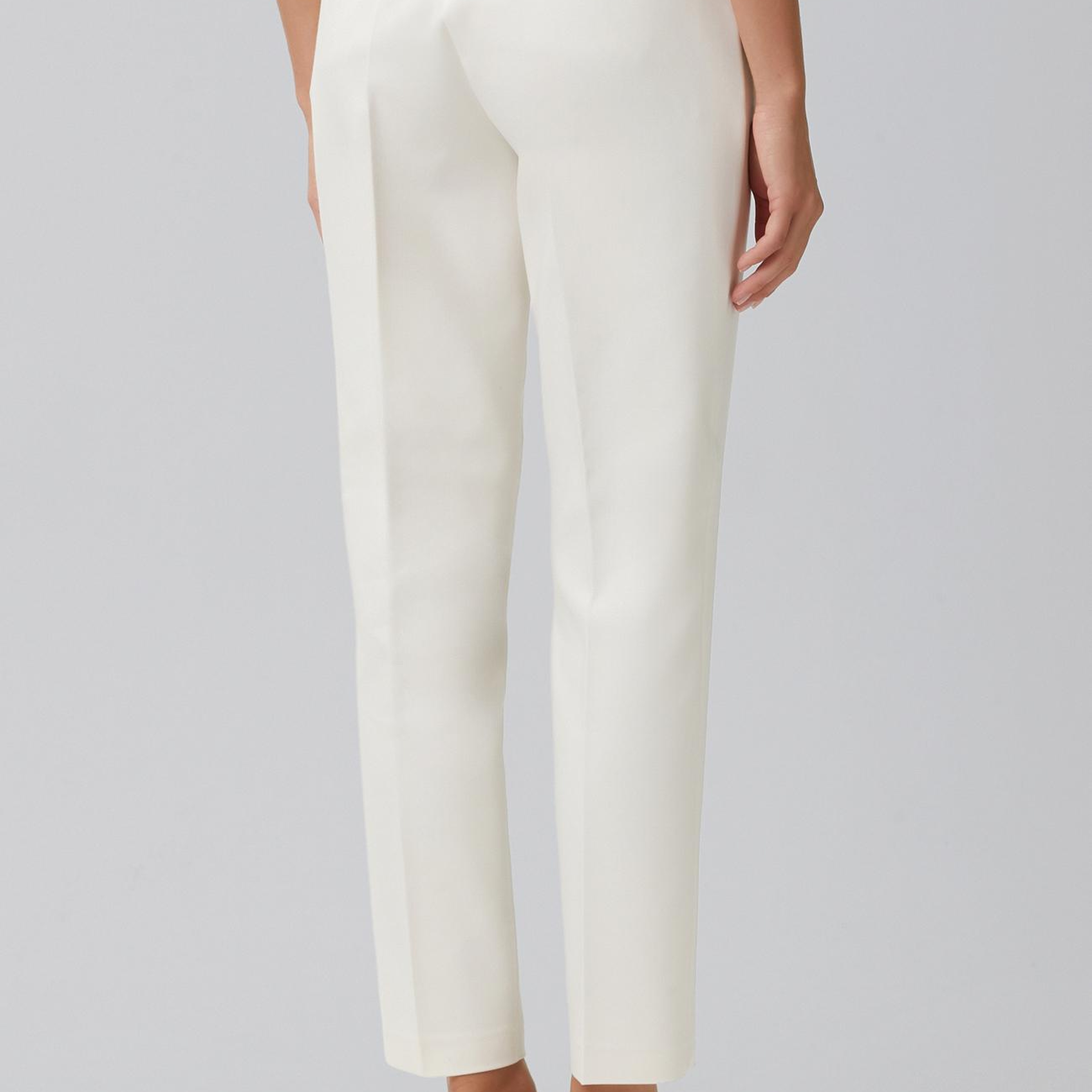 Network Kadın Kırık Beyaz Dar Paça Aksesuarlı Skinny Pantolon
