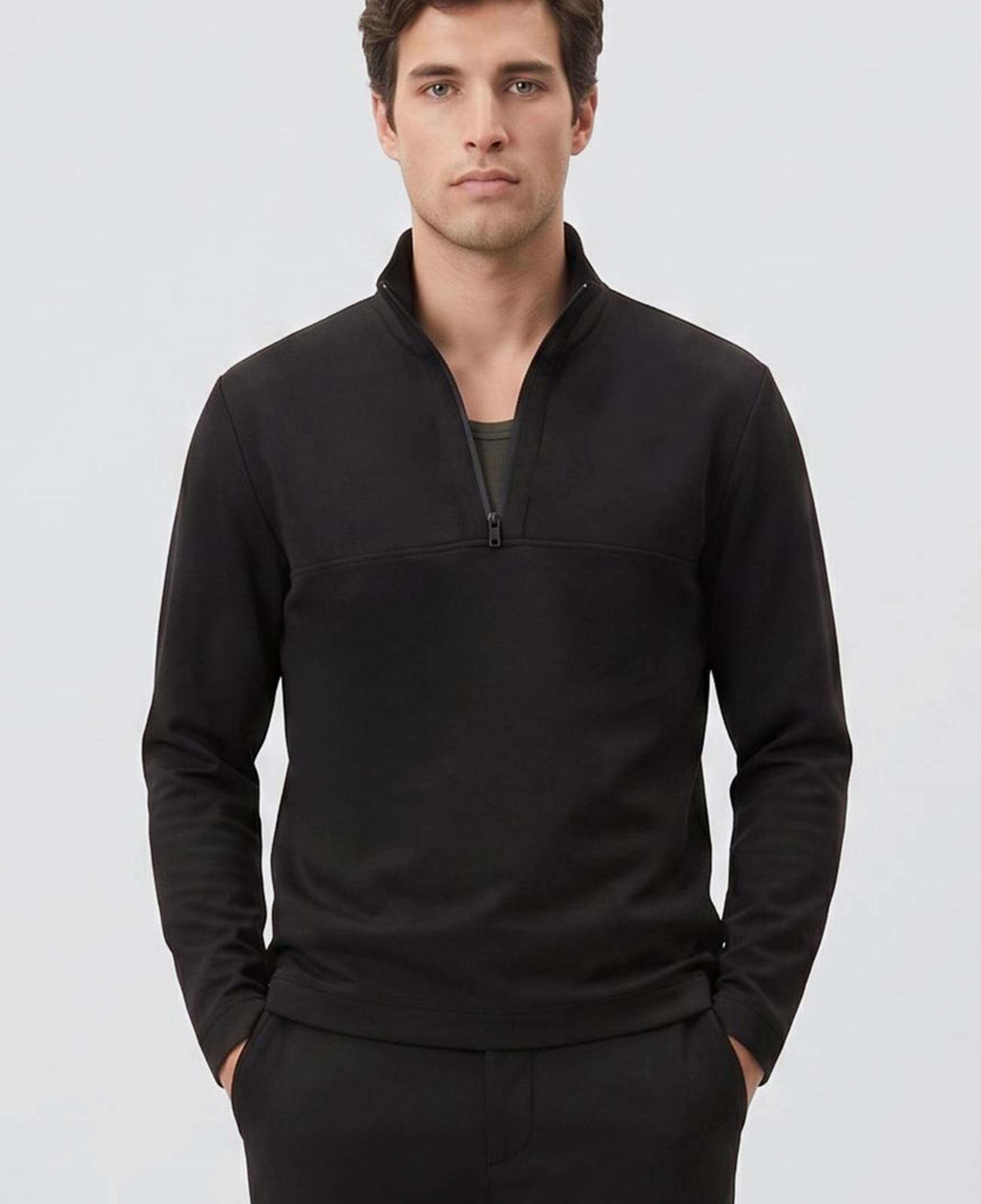 Network Erkek Siyah Modal Karışımlı Sweatshirt