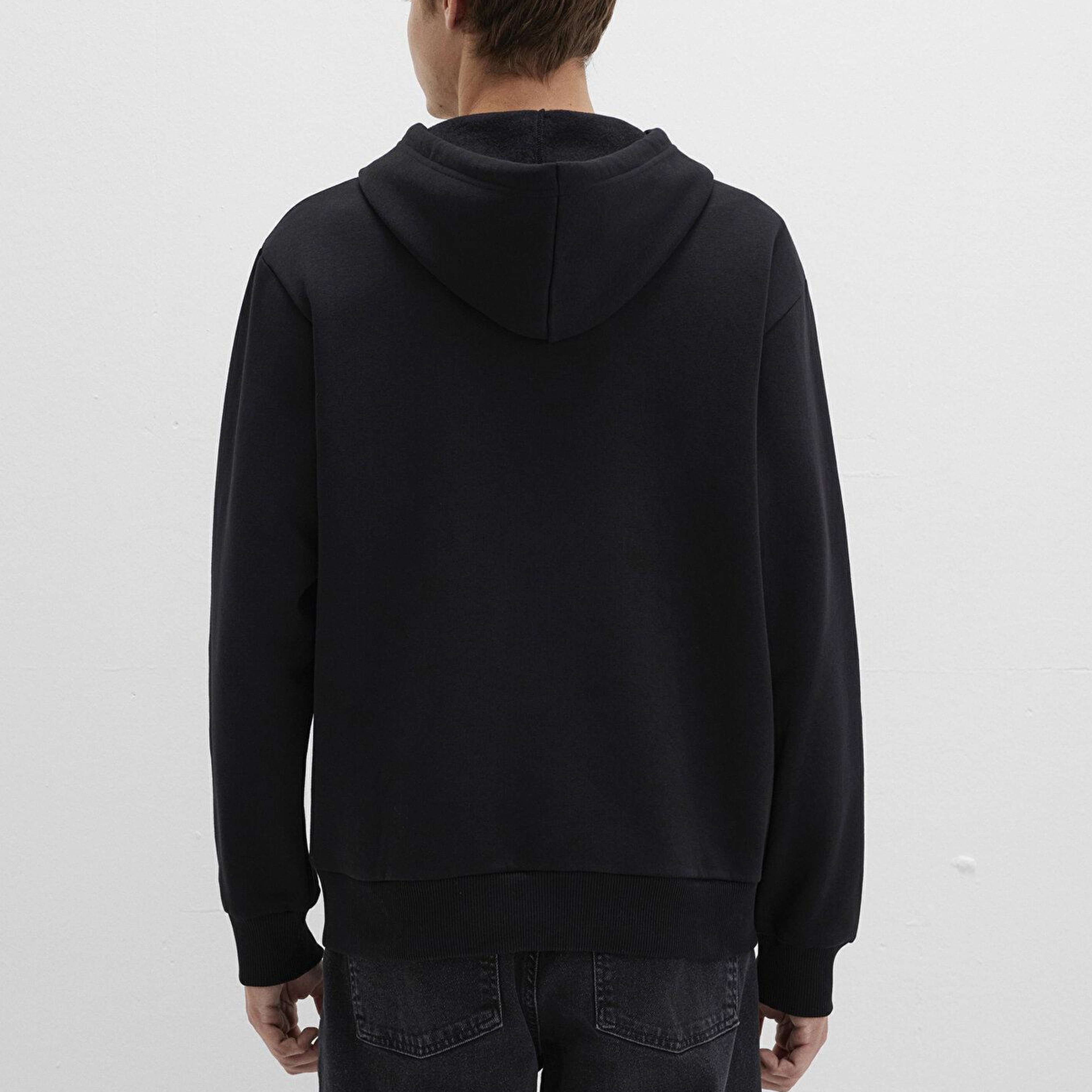 Mavi Mavi Logo Baskılı Kapüşonlu Fermuarlı Siyah Sweatshirt 0611715-900