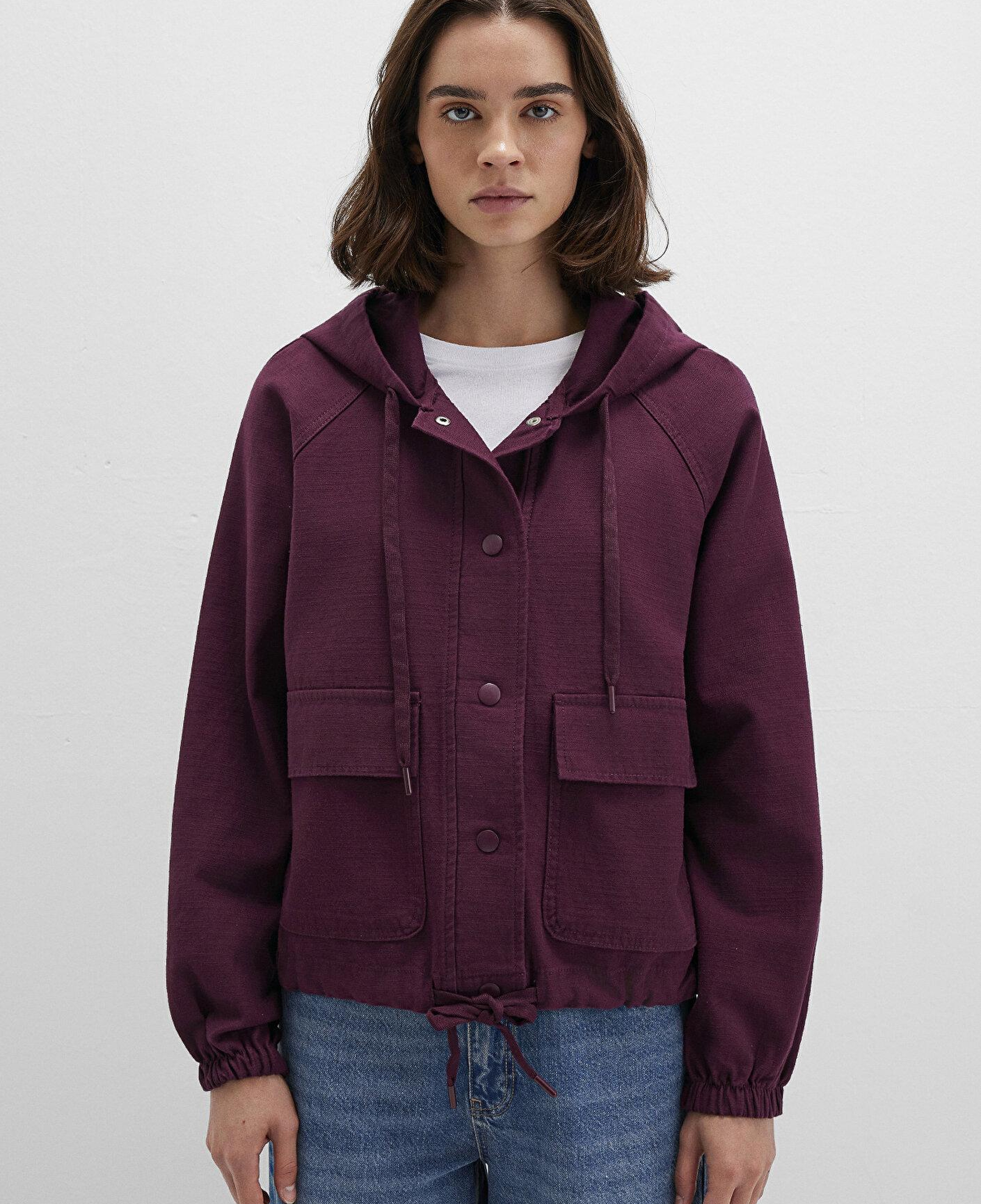 Mavi Kapüşonlu Mor Ceket Regular Fit / Normal Kesim 110775-87830