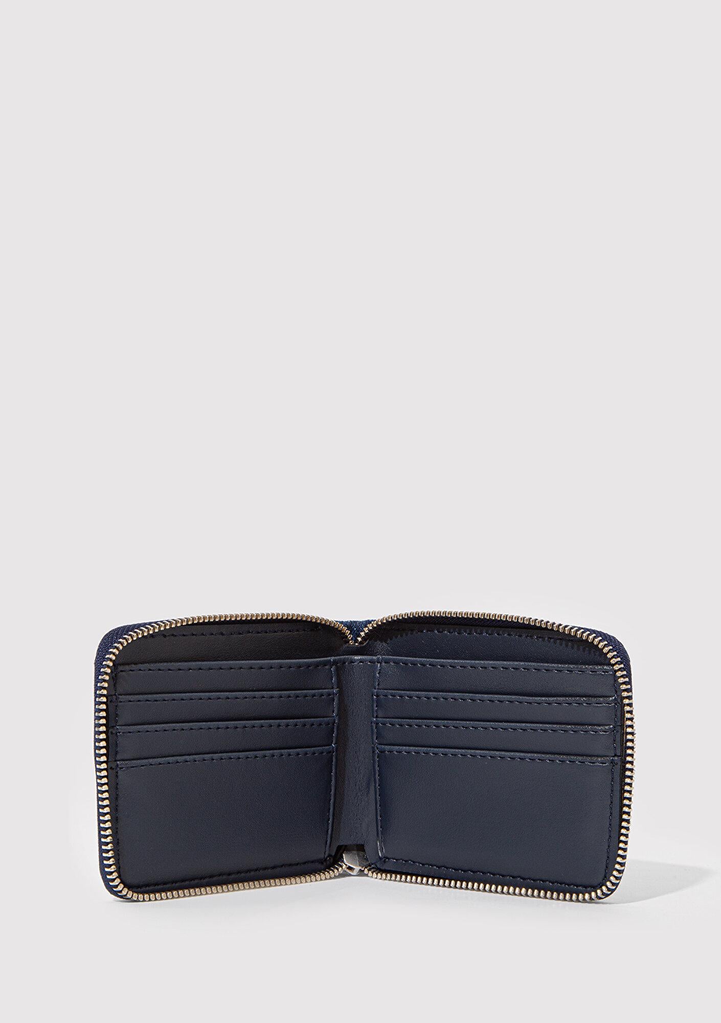 Mavi Fermuarlı Denim Cüzdan 1913340-83594