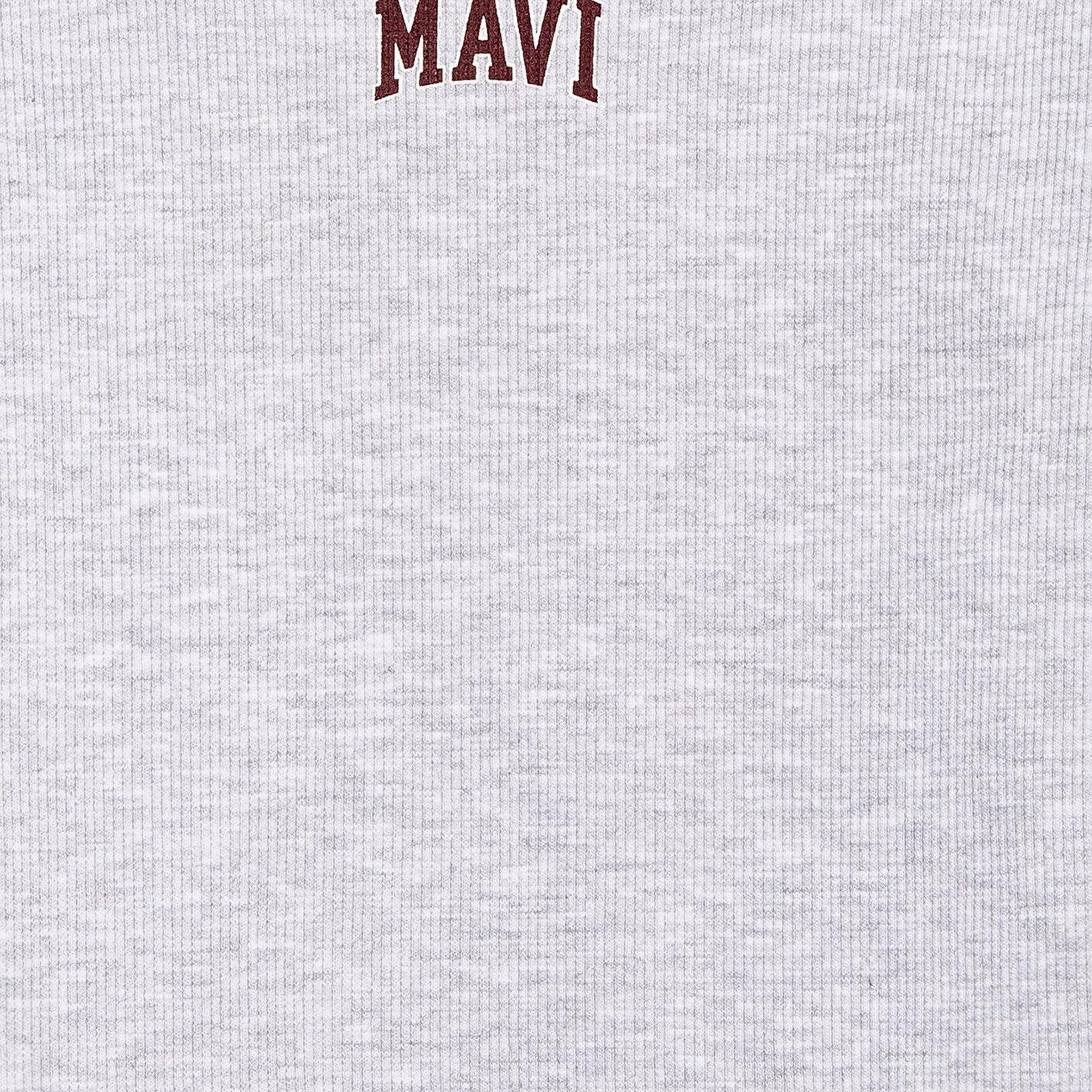 Mavi Mavi Logo Baskılı Gri Tişört Fitted / Vücuda Oturan Kesim 7610350-88467