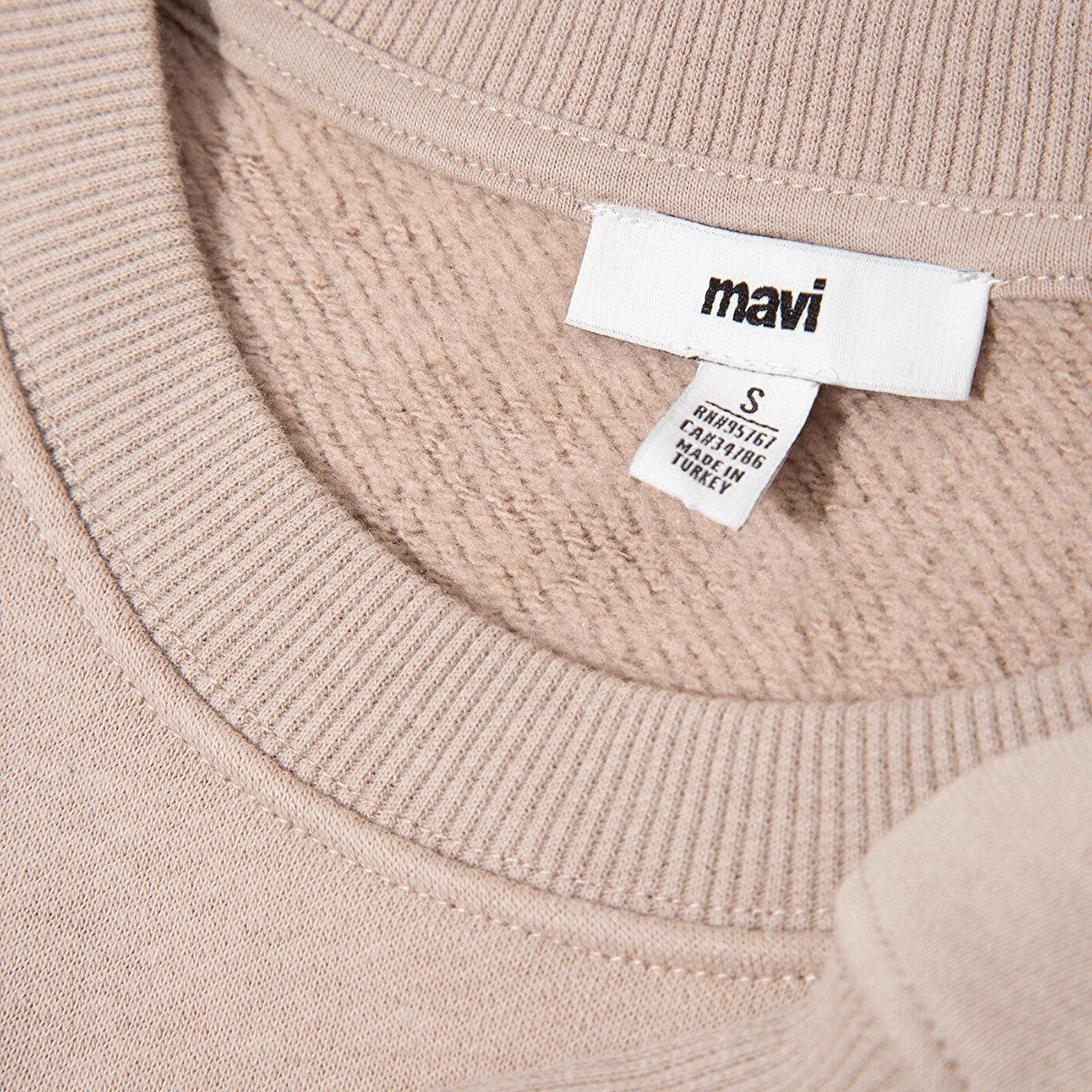 Mavi Mavi Logo Baskılı Bej Sweatshirt 1S10490-70344