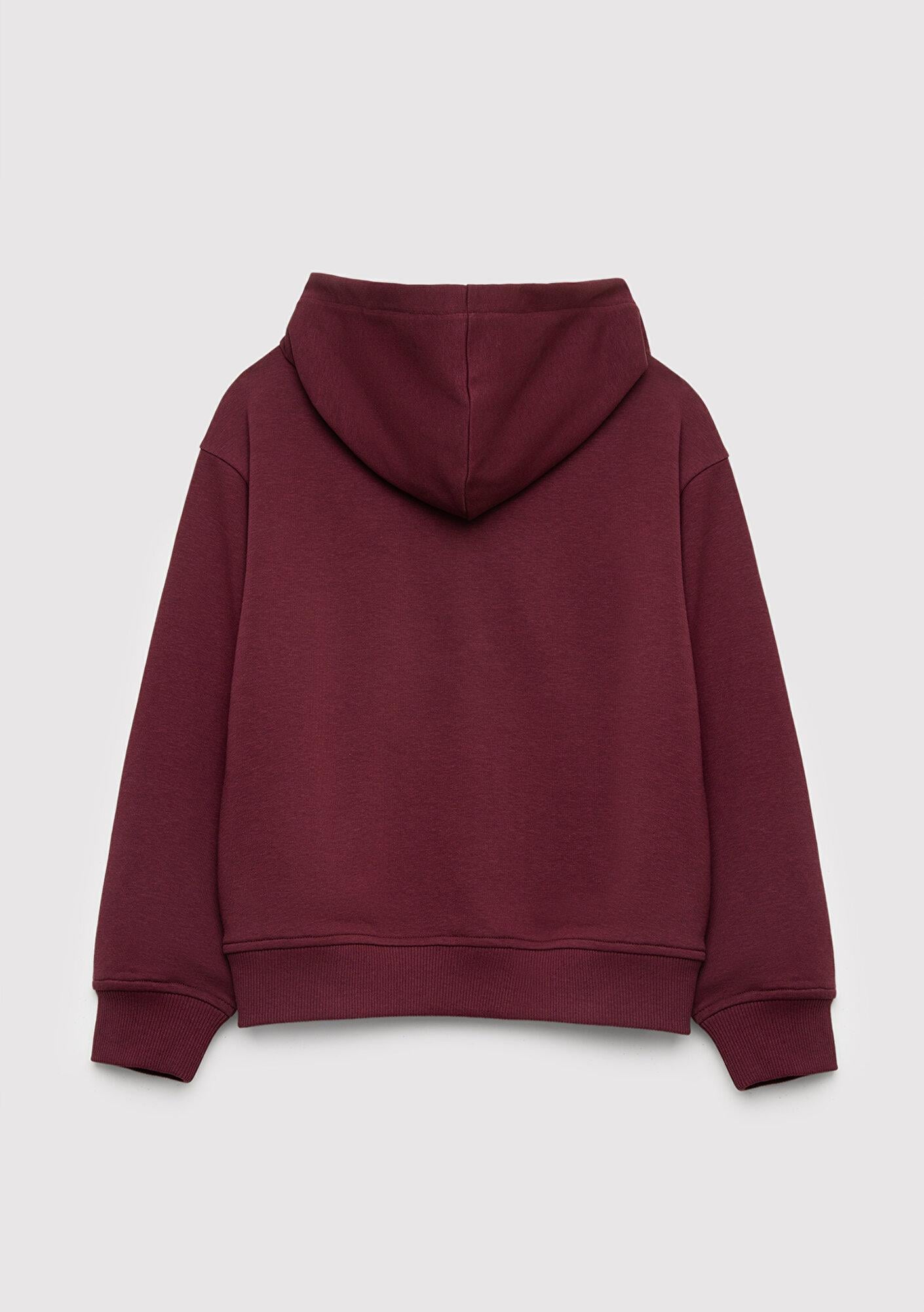 Mavi Kapüşonlu Bordo Sweatshirt 7S10207-87830