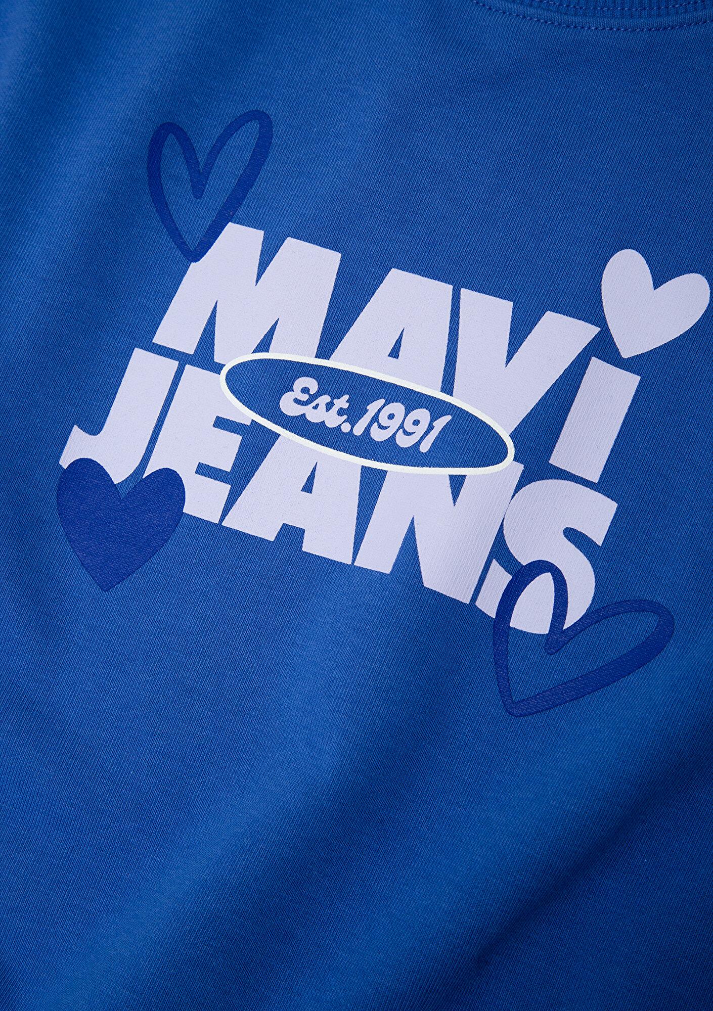 Mavi Mavi Jeans Baskılı Mavi Sweatshirt 7S10219-70616