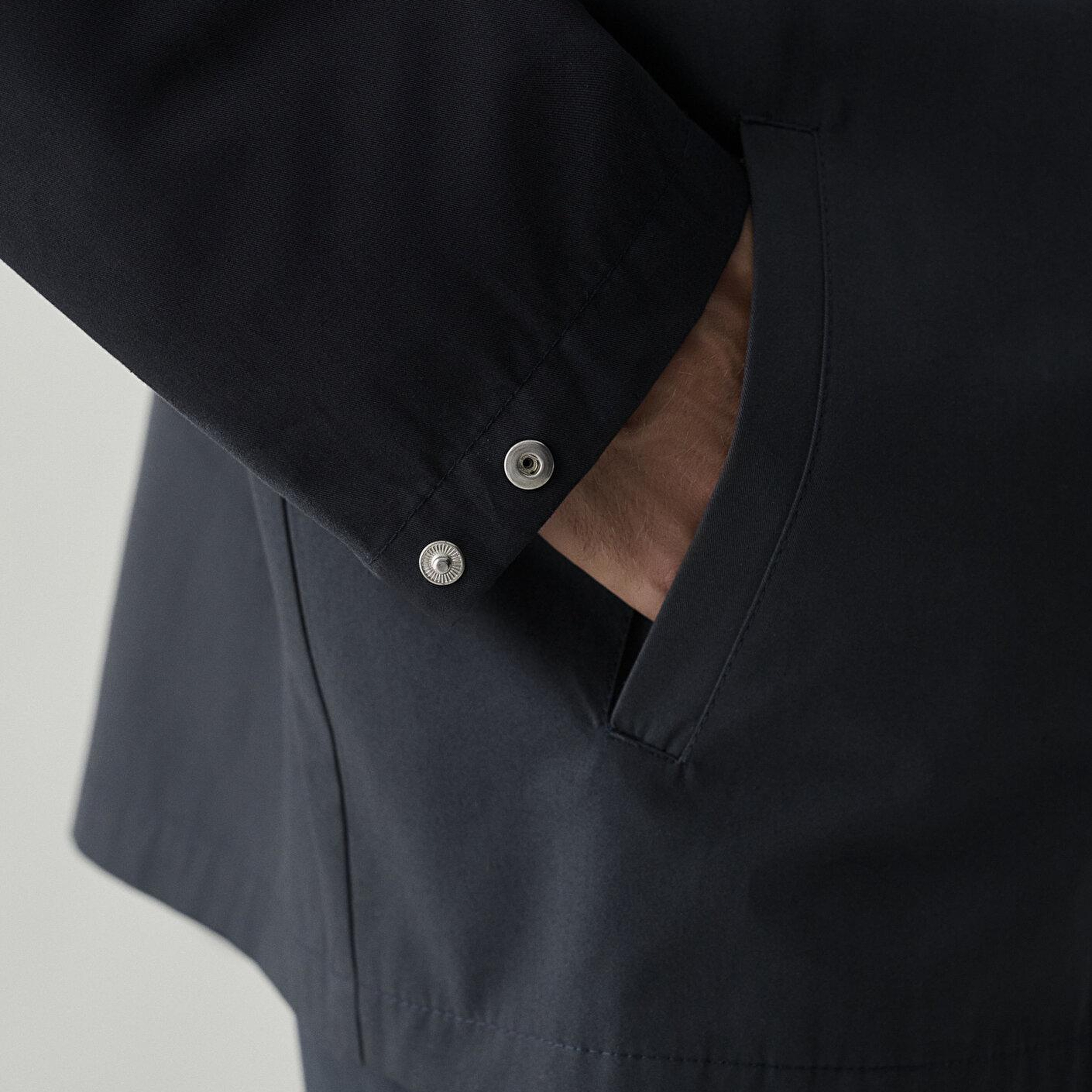 Mavi Fermuarlı Lacivert İnce Ceket Loose Fit / Bol Rahat Kesim 0212079-70489