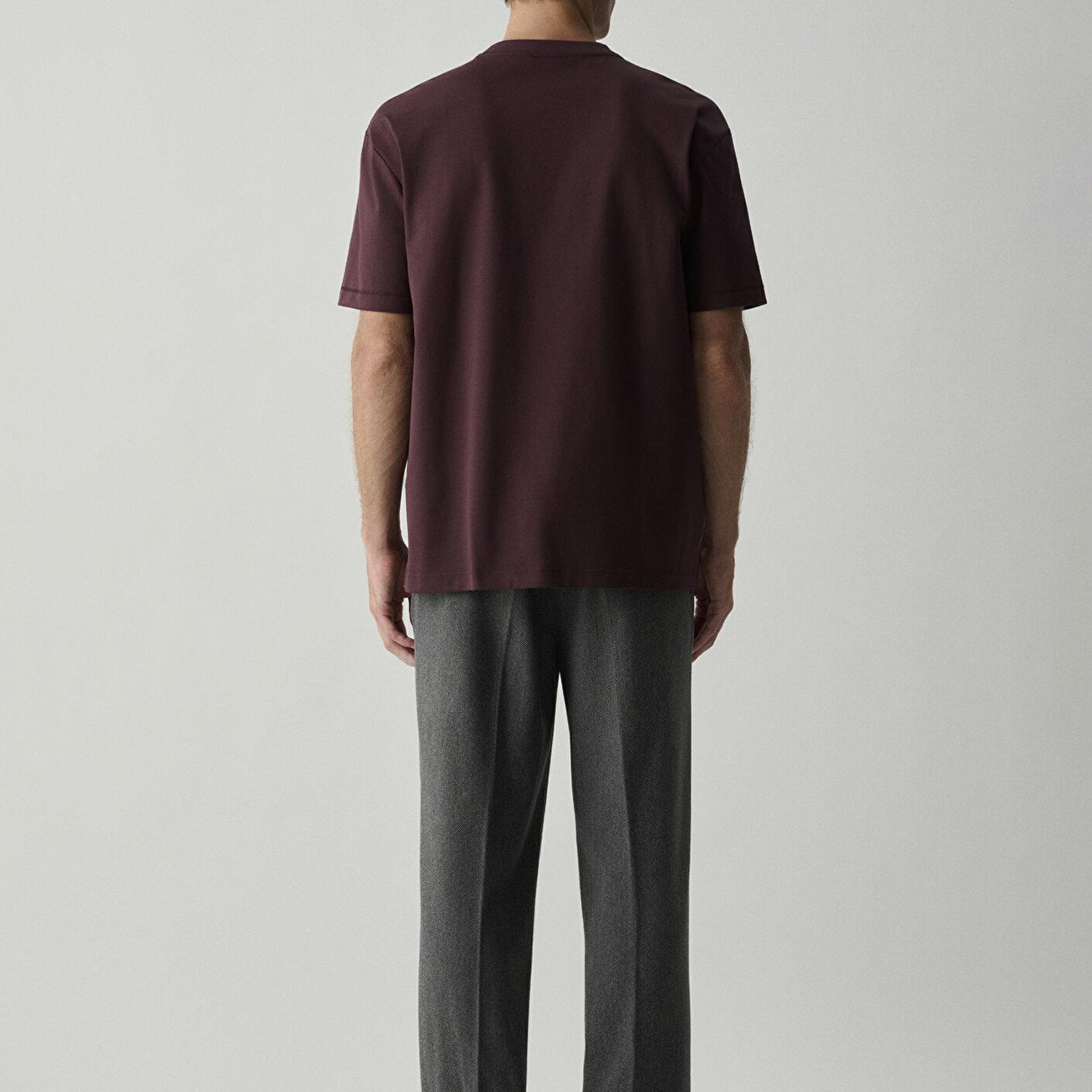 Mavi Bisiklet Yaka Mor Basic Tişört Loose Fit / Bol Rahat Kesim 0612269-70223