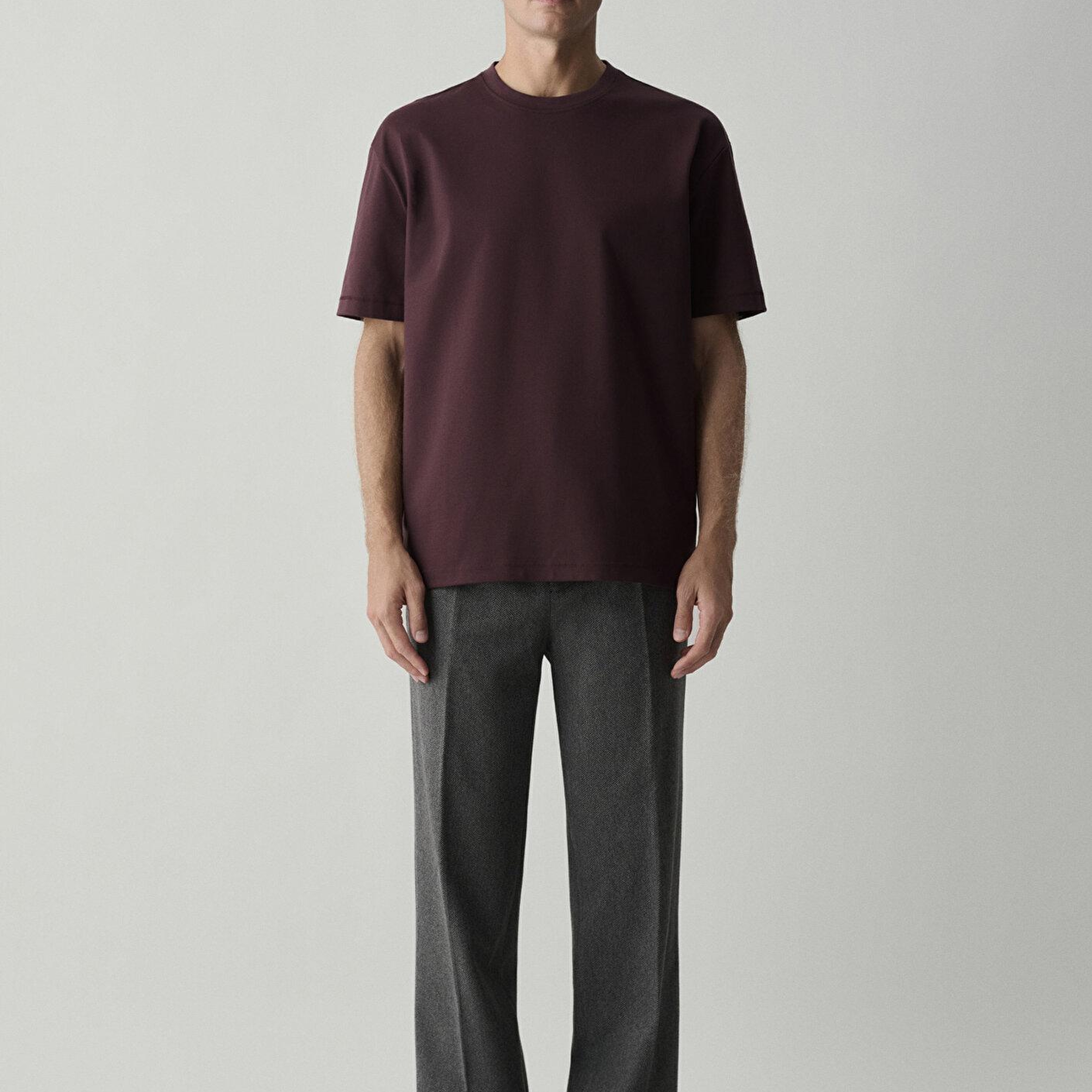 Mavi Bisiklet Yaka Mor Basic Tişört Loose Fit / Bol Rahat Kesim 0612269-70223