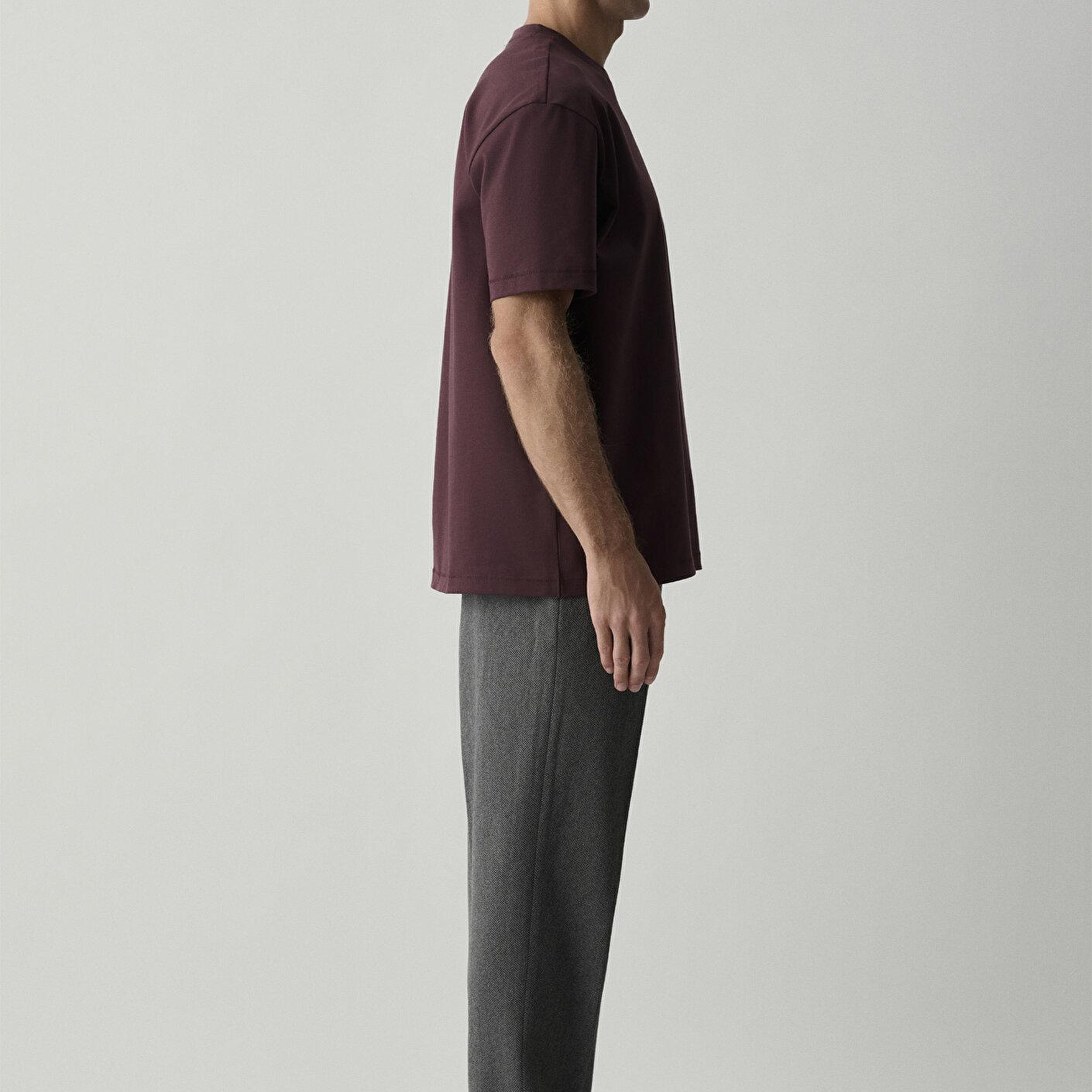 Mavi Bisiklet Yaka Mor Basic Tişört Loose Fit / Bol Rahat Kesim 0612269-70223
