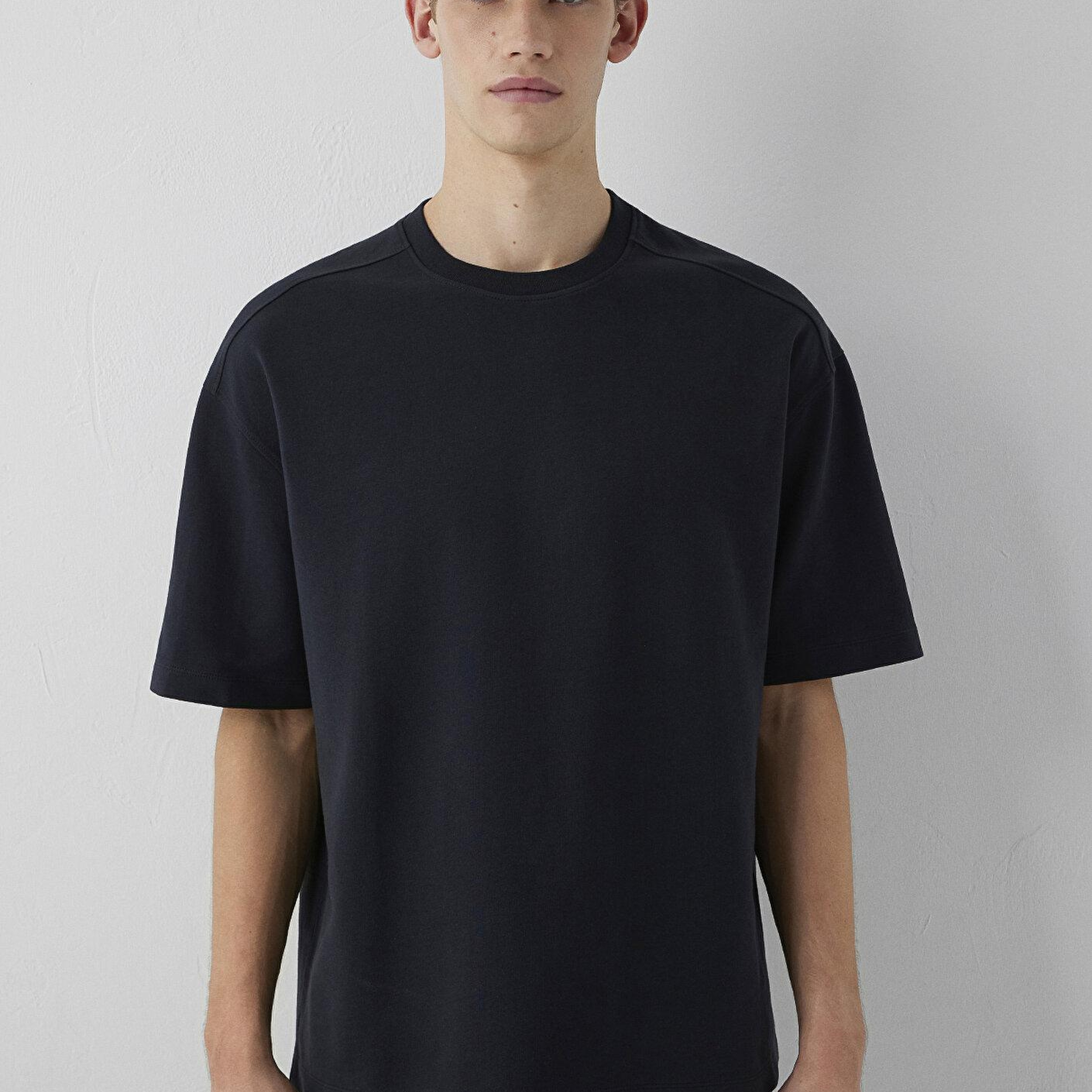 Mavi Antrasit Basic Tişört Oversize / Geniş Kesim 0613504-80022