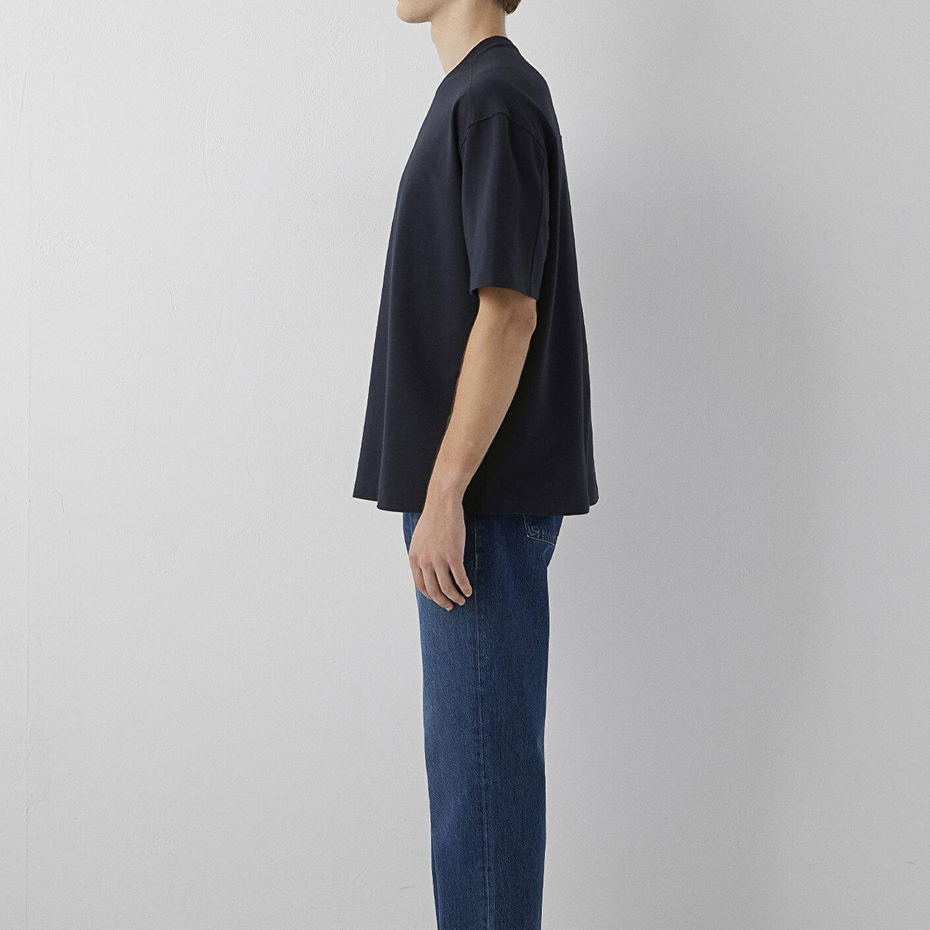 Mavi Antrasit Basic Tişört Oversize / Geniş Kesim 0613504-80022
