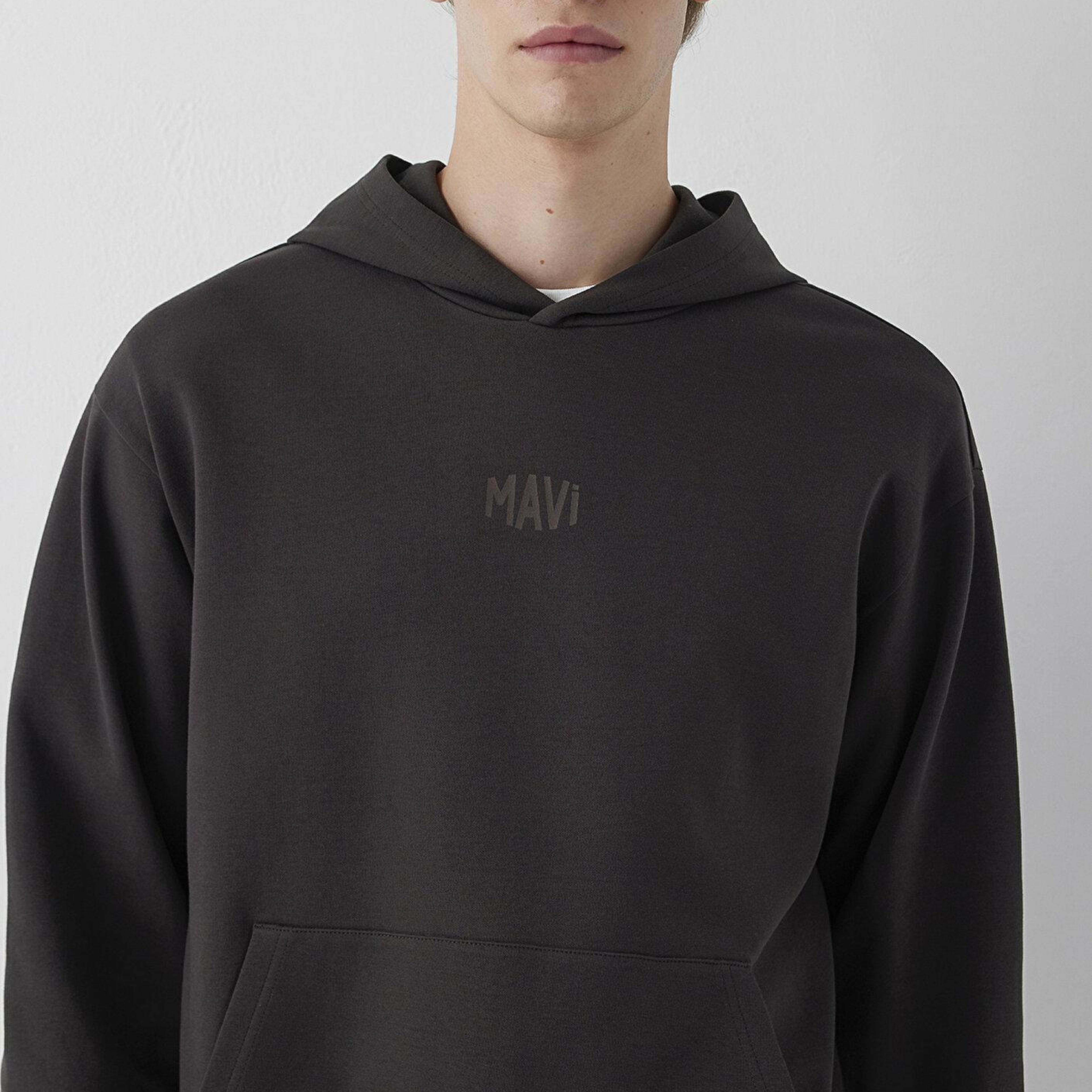 Mavi Mavi Logo Baskılı Kapüşonlu Kahverengi Sweatshirt 0S10680-90892