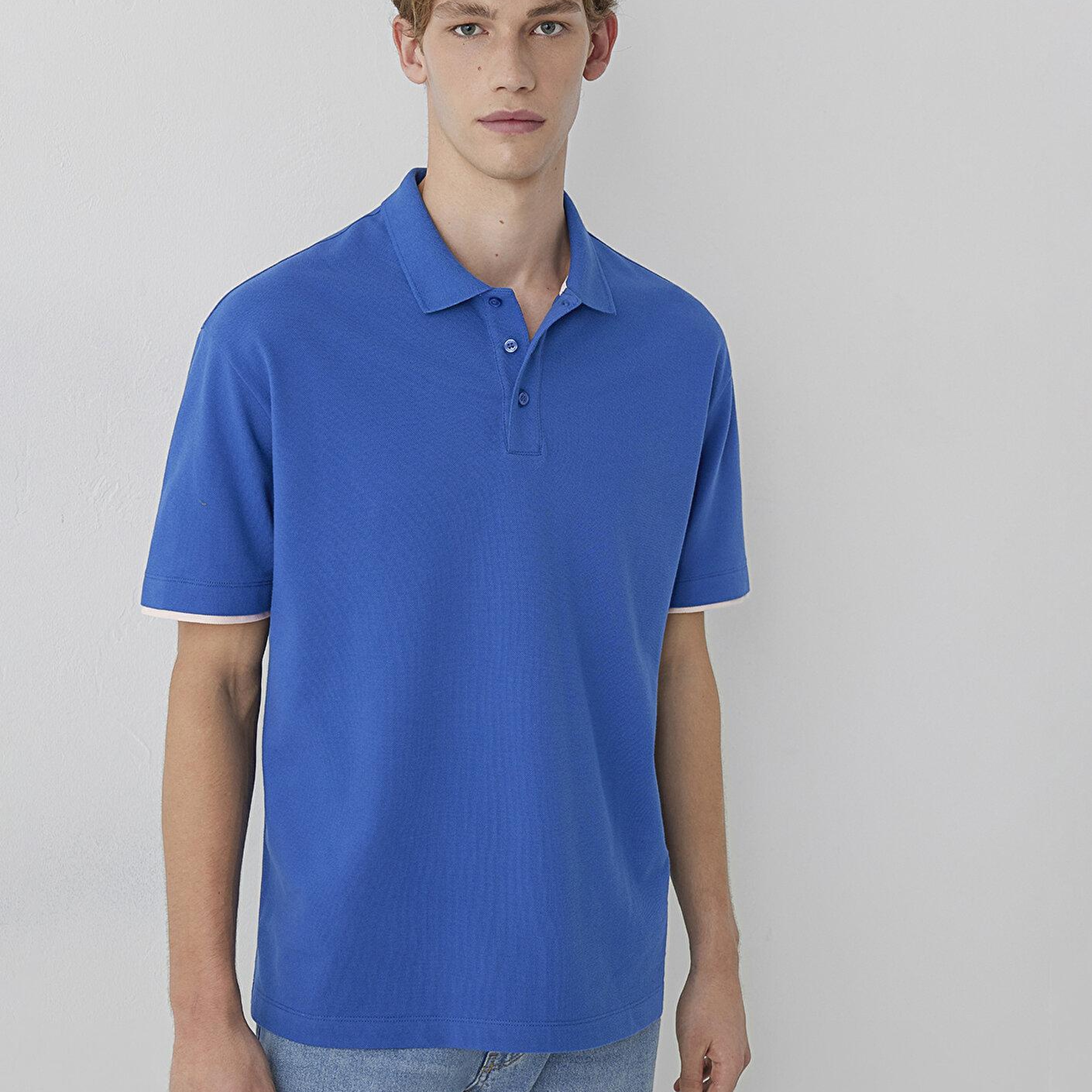 Mavi Mavi Polo Tişört Loose Fit / Bol Rahat Kesim 0620175-88097