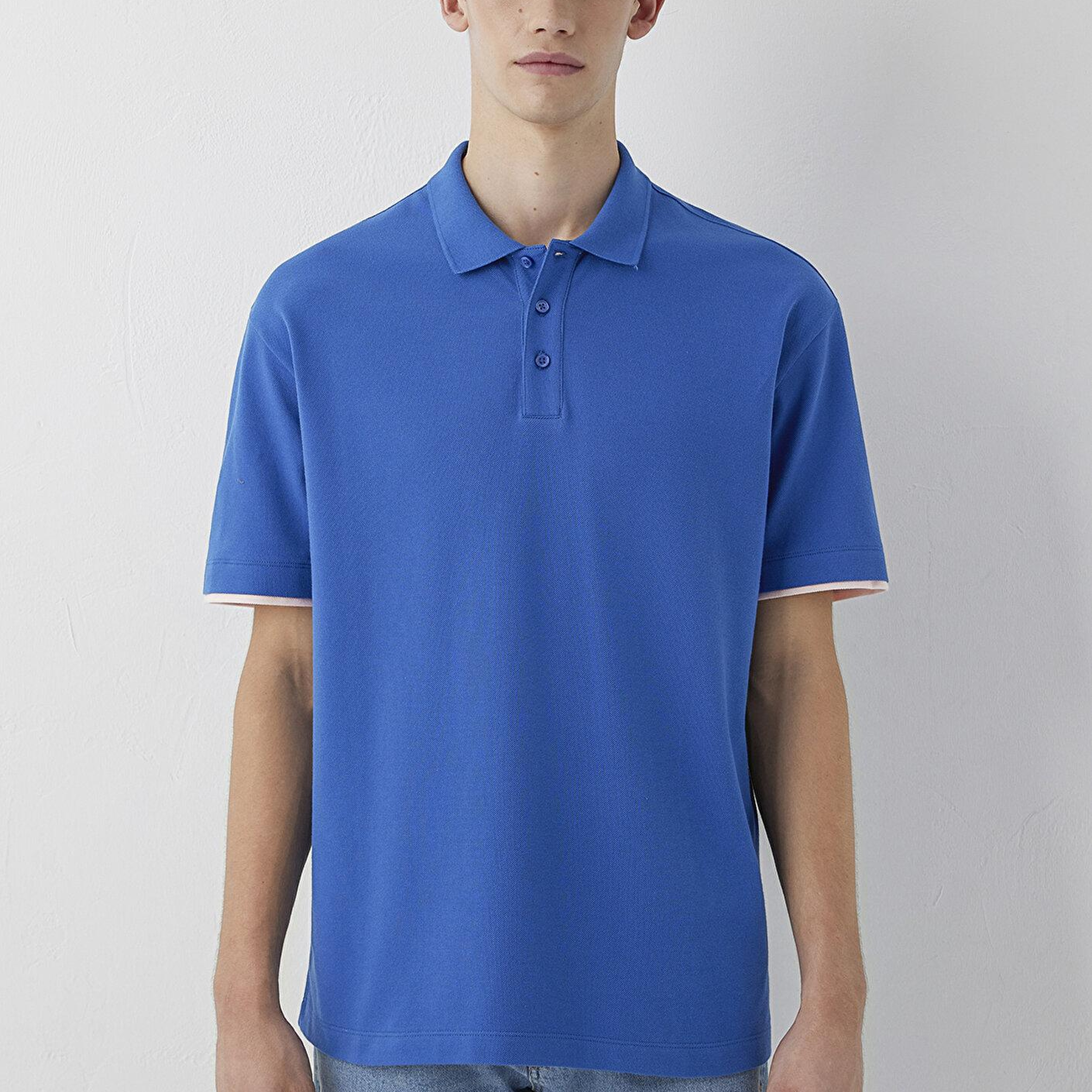 Mavi Mavi Polo Tişört Loose Fit / Bol Rahat Kesim 0620175-88097