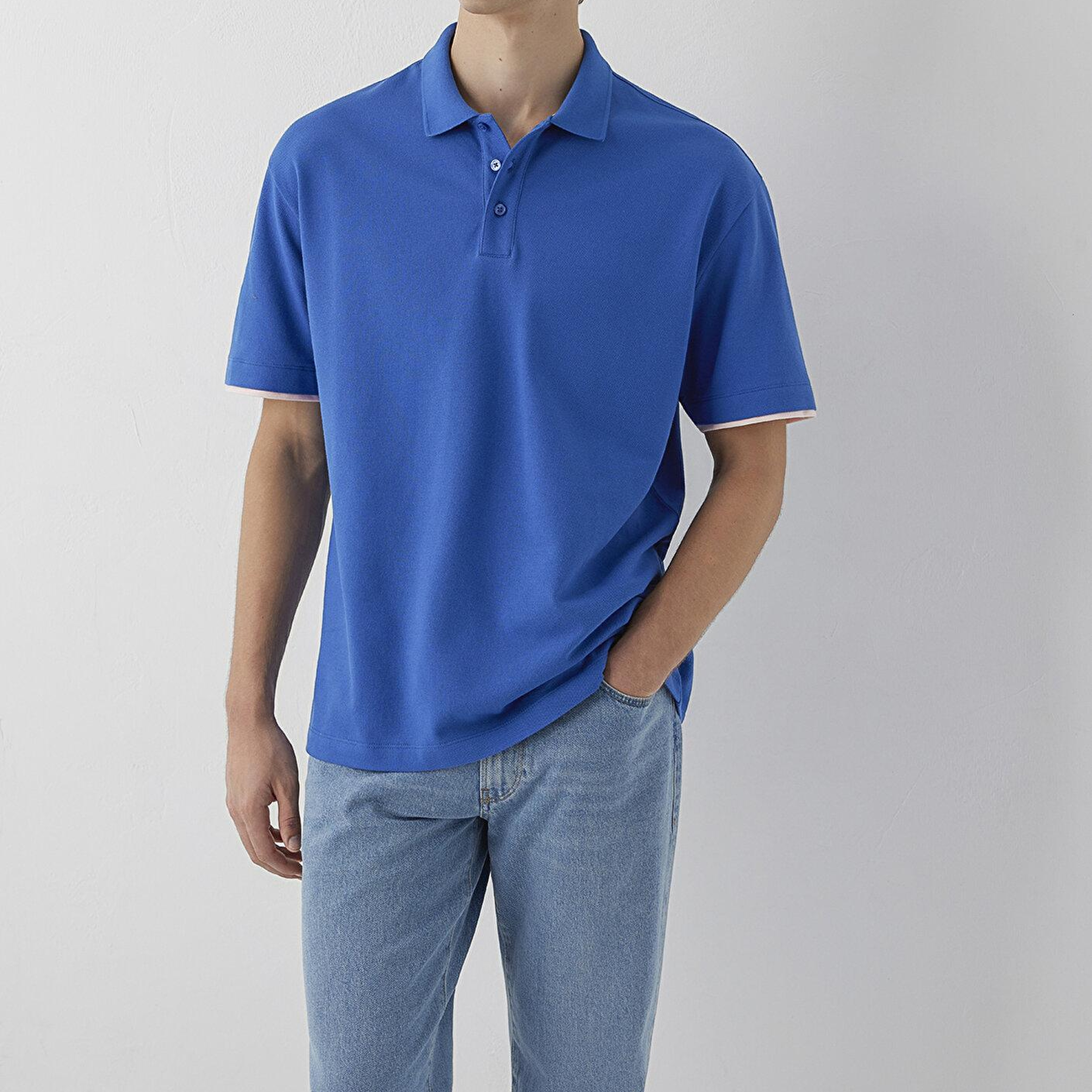 Mavi Mavi Polo Tişört Loose Fit / Bol Rahat Kesim 0620175-88097