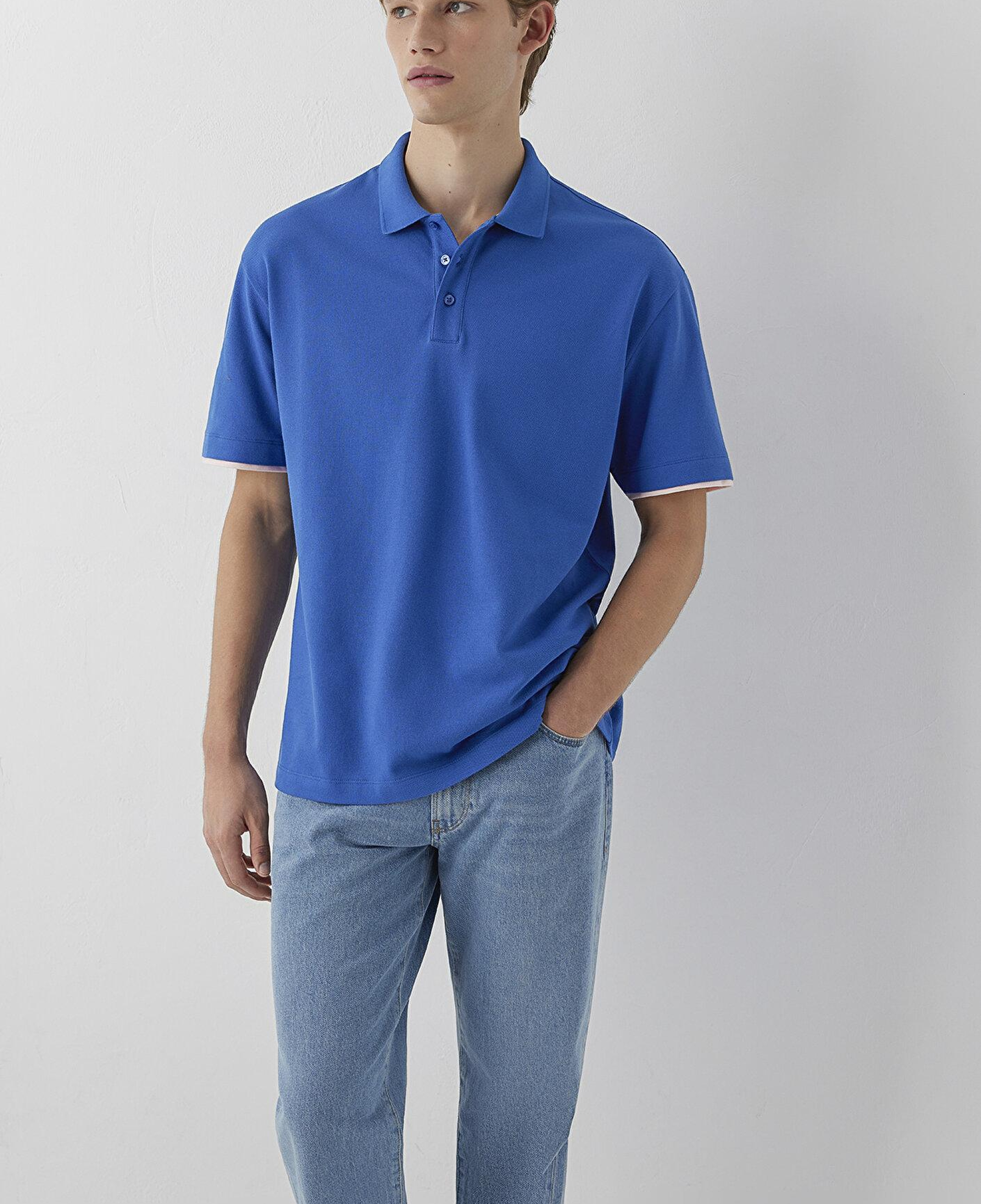 Mavi Mavi Polo Tişört Loose Fit / Bol Rahat Kesim 0620175-88097