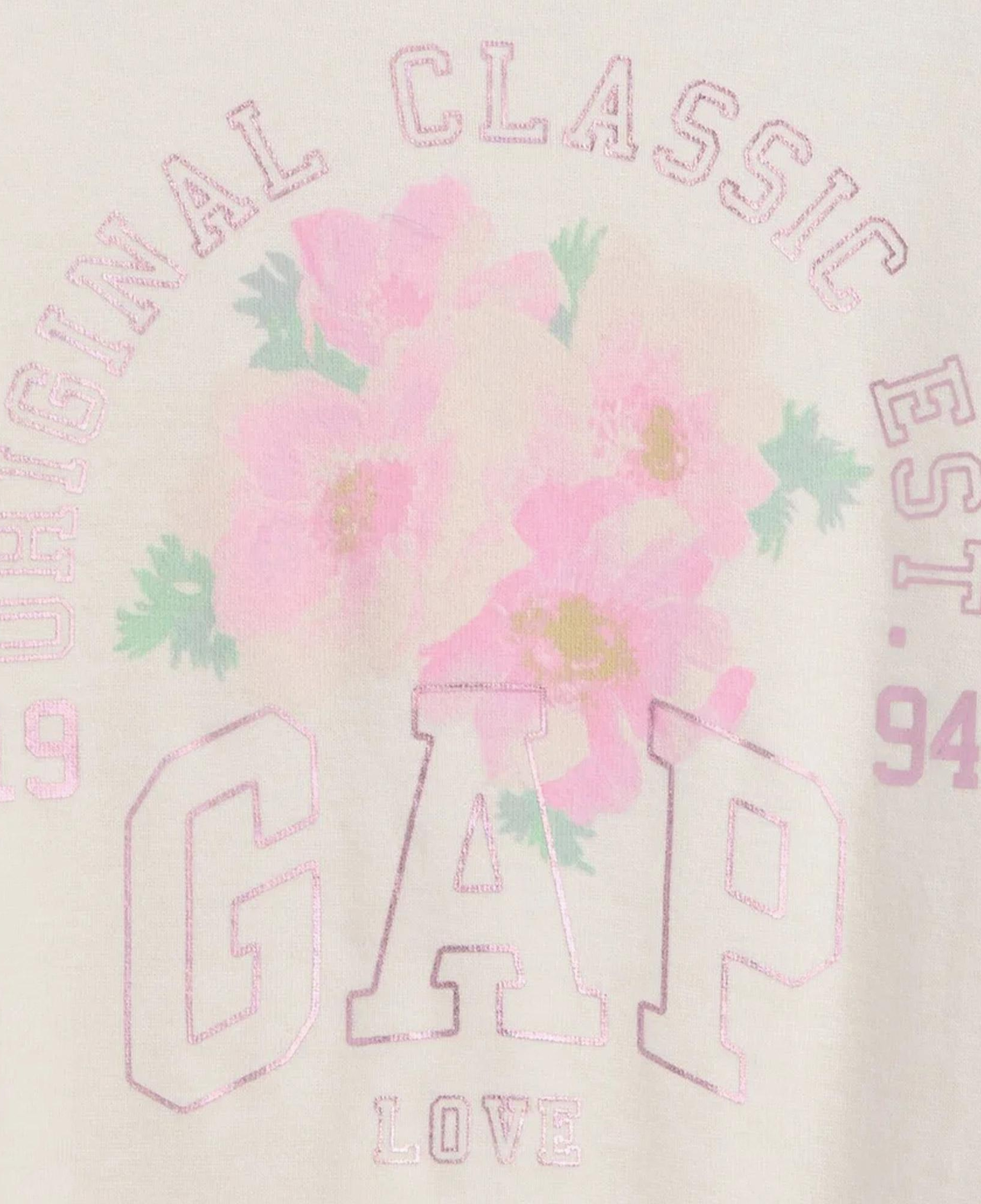 Gap Ringer Grafik Baskılı Çocuk Krem T-Shirt