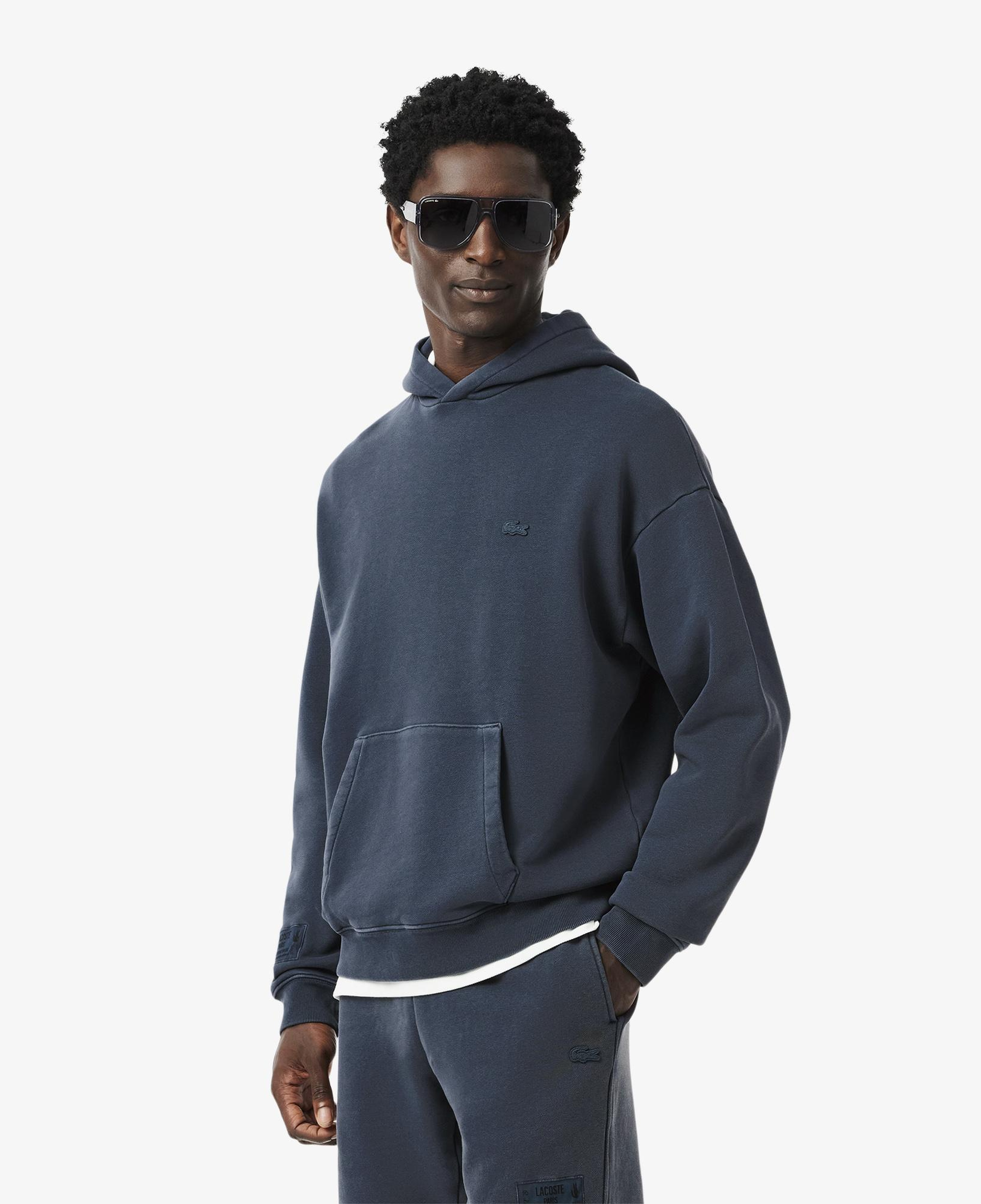 Erkek Loose Fit Kapüşonlu Lacivert Sweatshirt