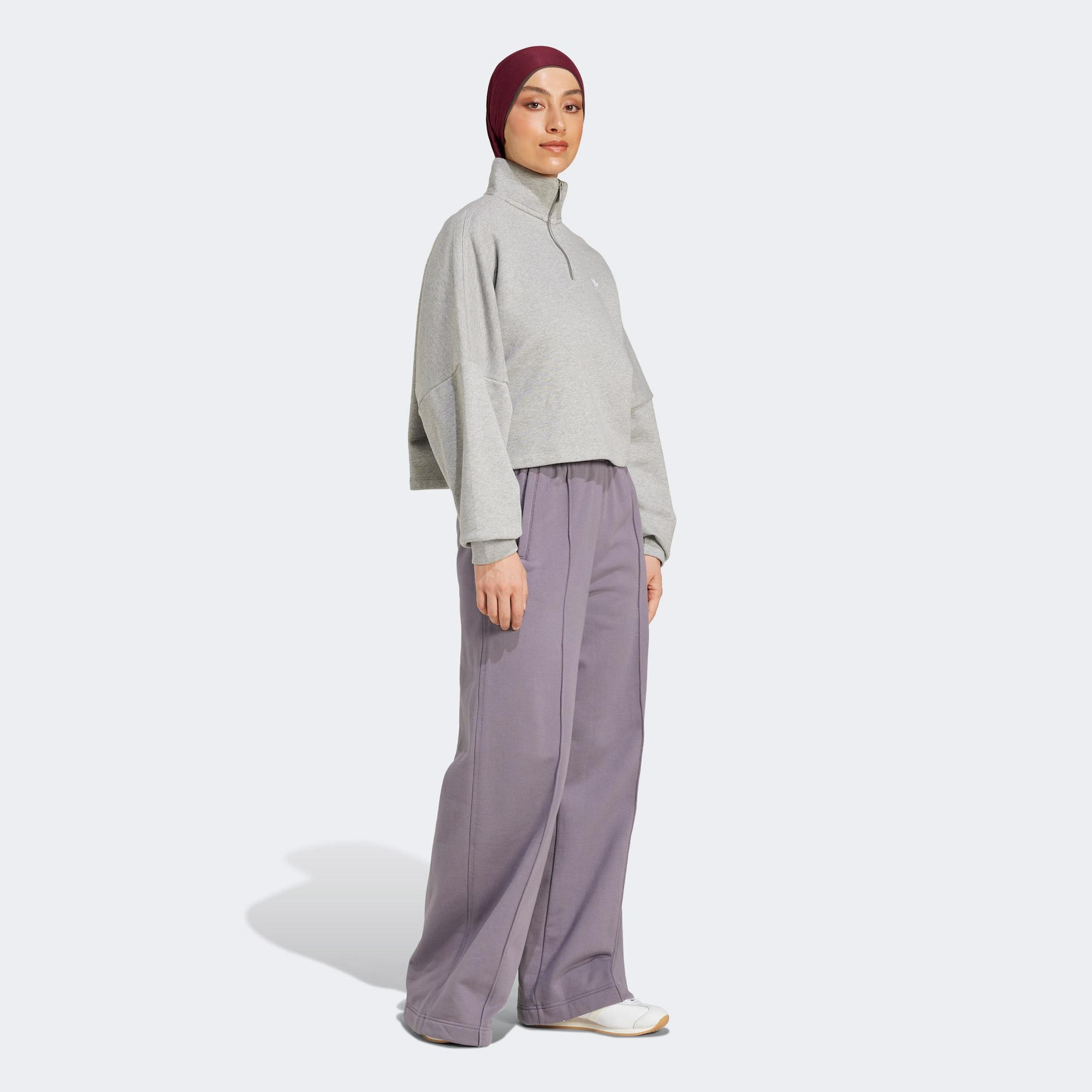 adidas Essentials Fleece Kadın Gri Sweatshirt