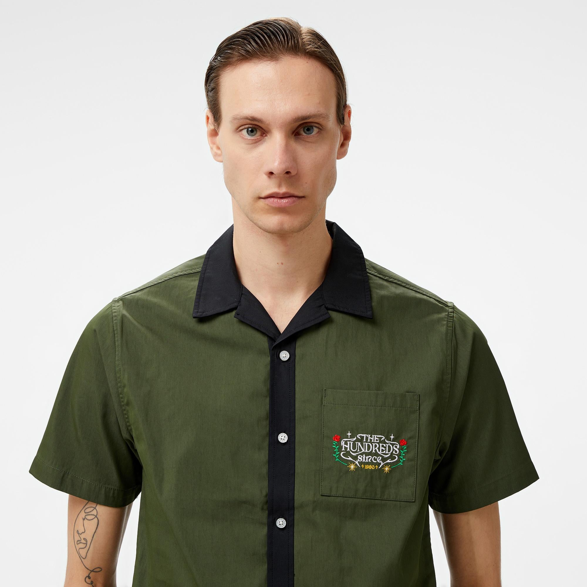 The Hundreds Giles SS Woven Erkek Yeşil Gömlek