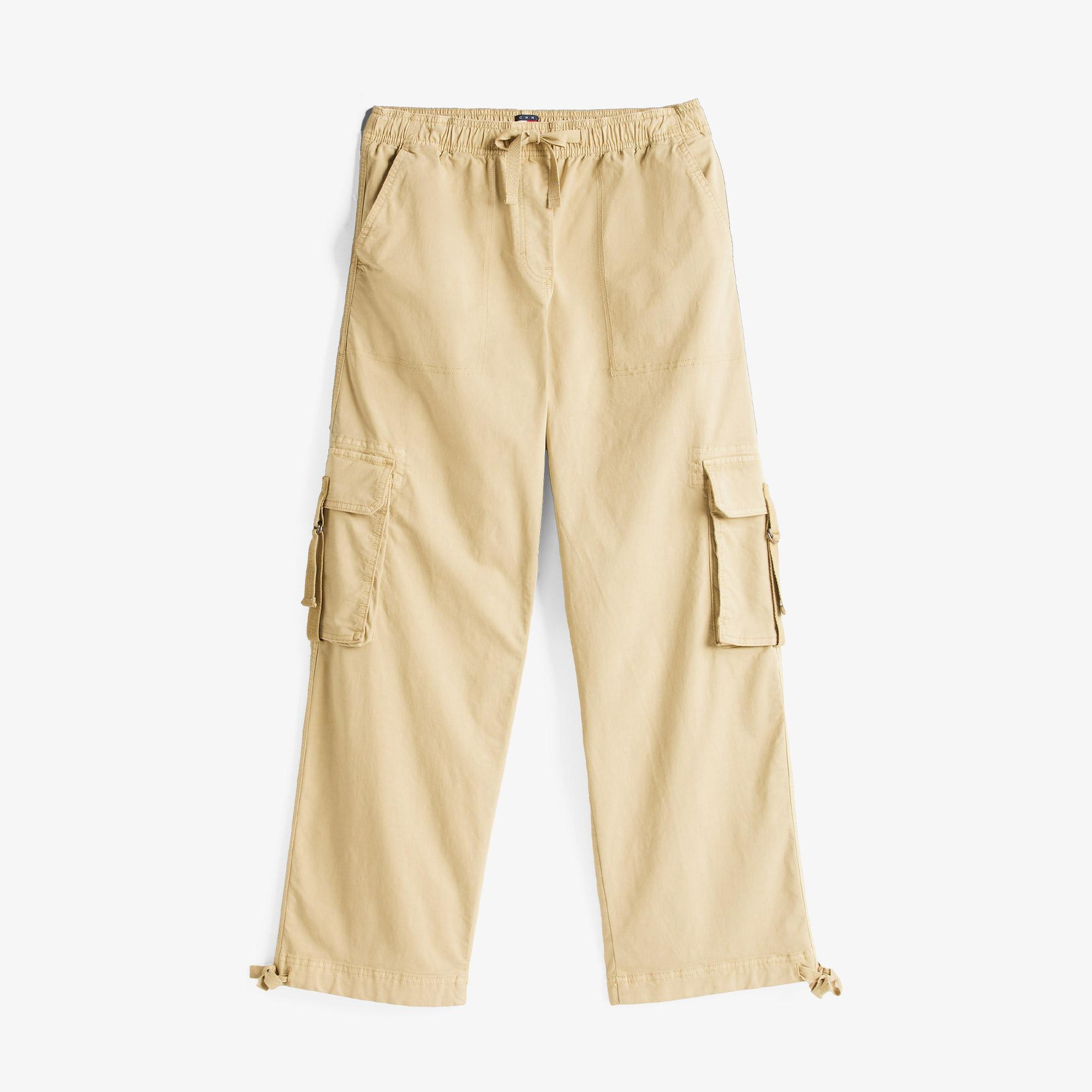 Tommy Hilfiger Loose Cargo Kadın Krem Pantolon