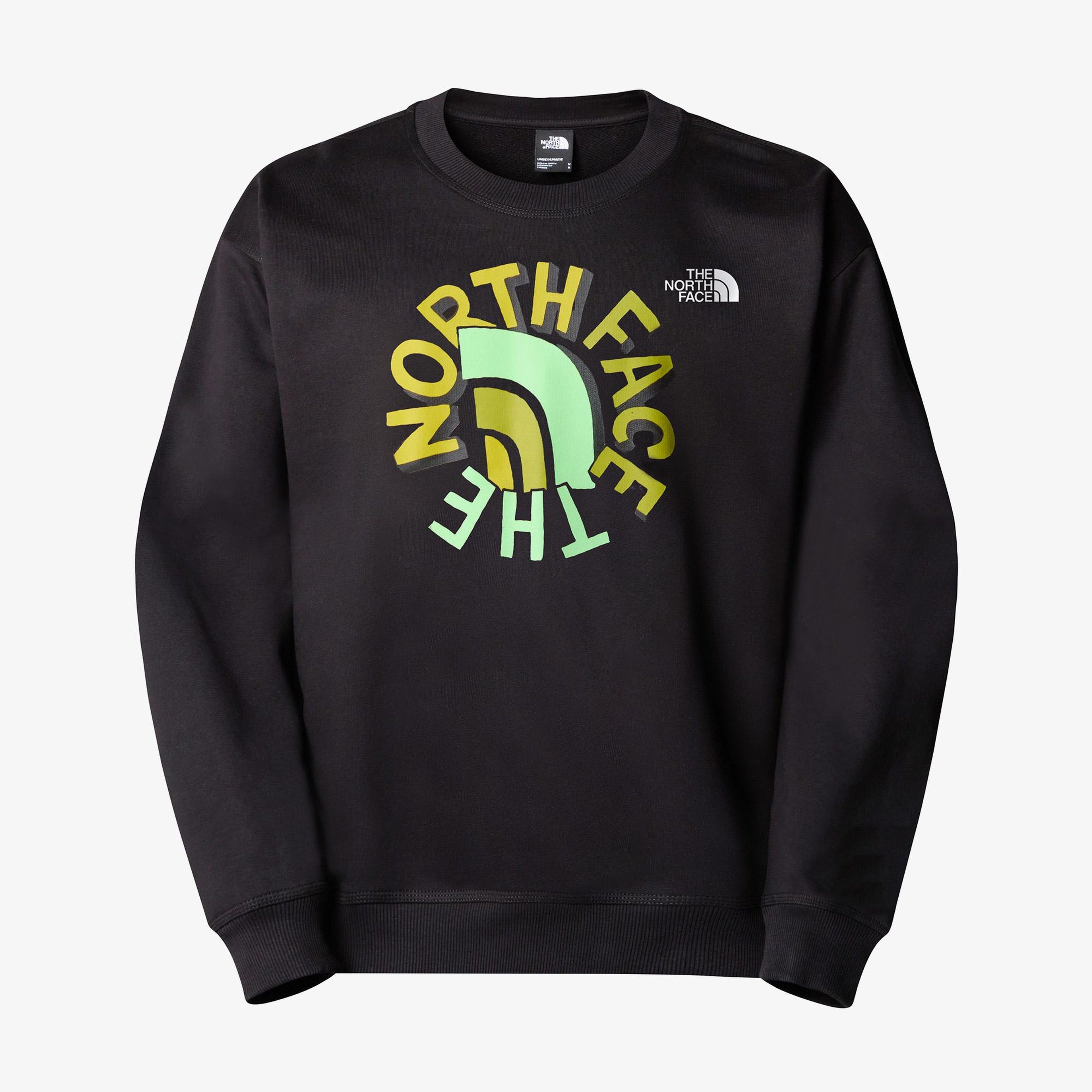 The North Face Oversızed Crew Erkek Siyah Sweatshirt