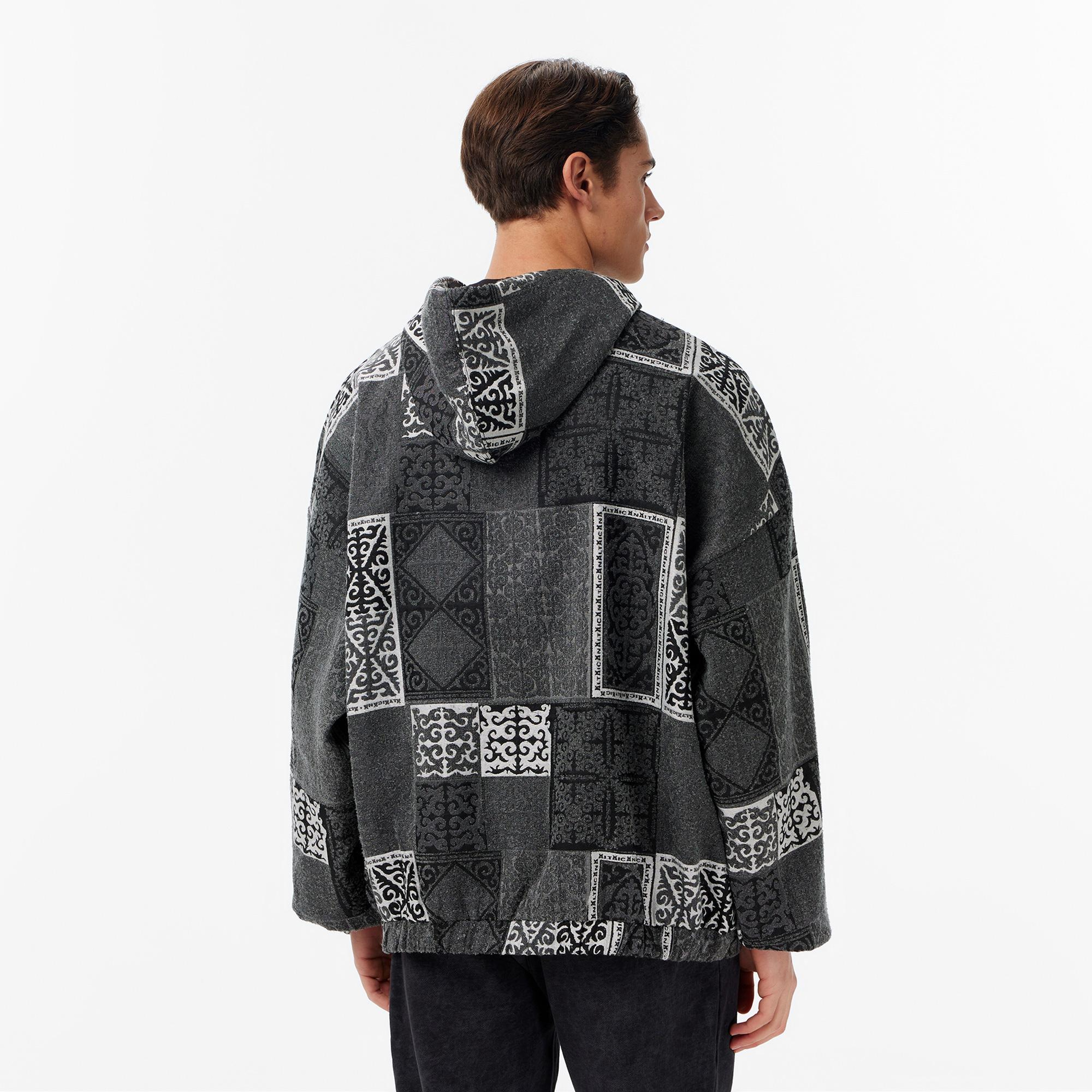 Les Benjamins 029 Erkek Gri Hoodie