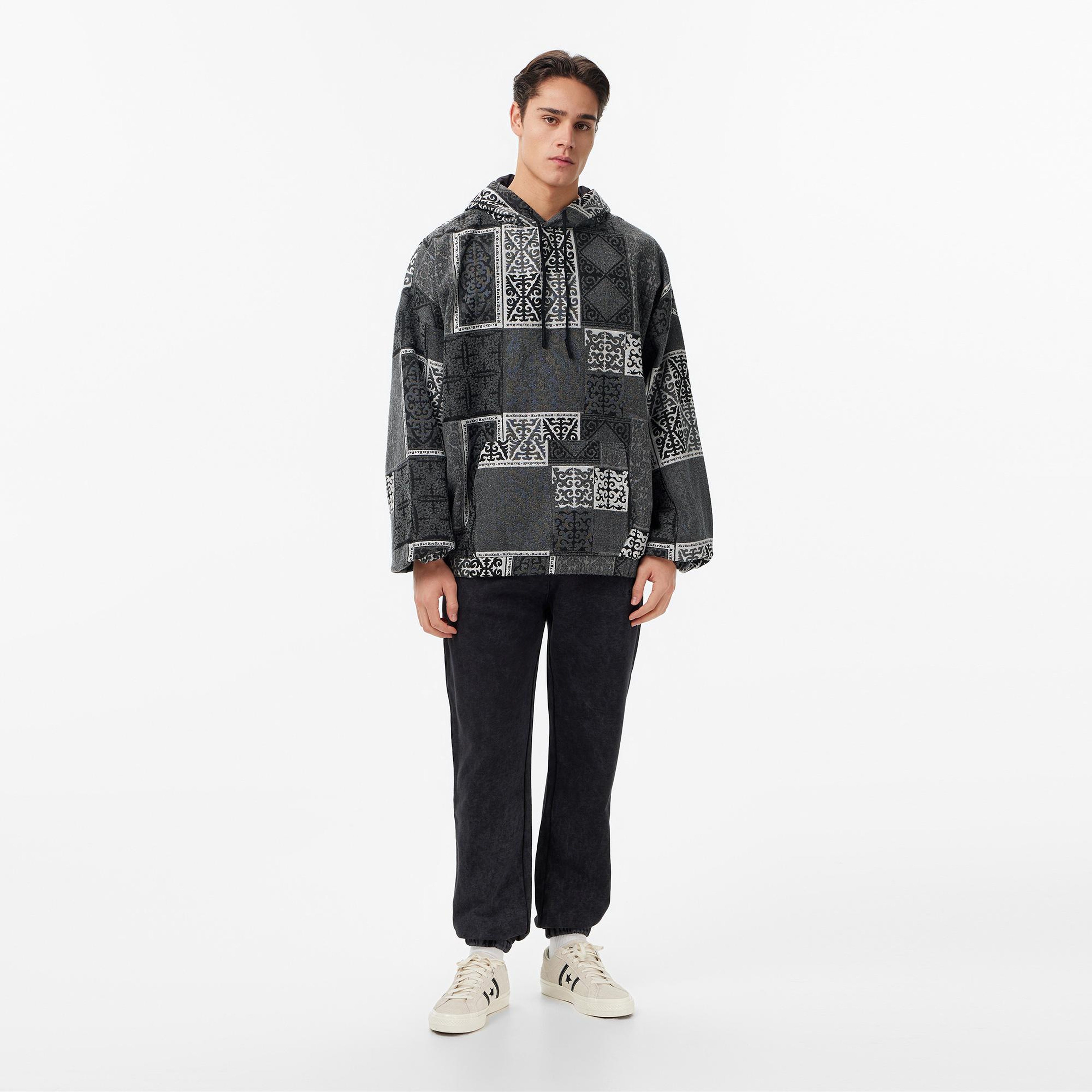 Les Benjamins 029 Erkek Gri Hoodie