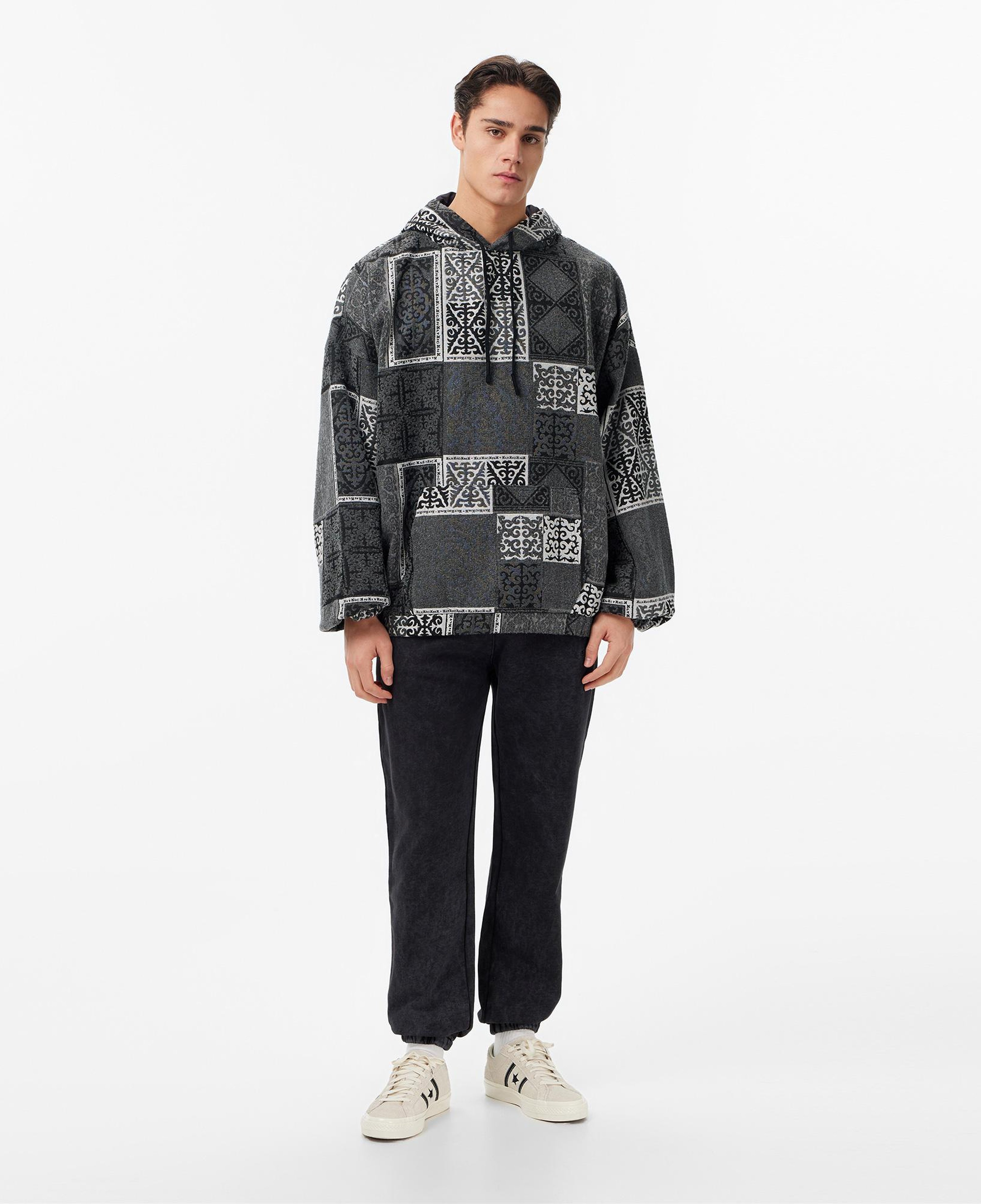 Les Benjamins 029 Erkek Gri Hoodie