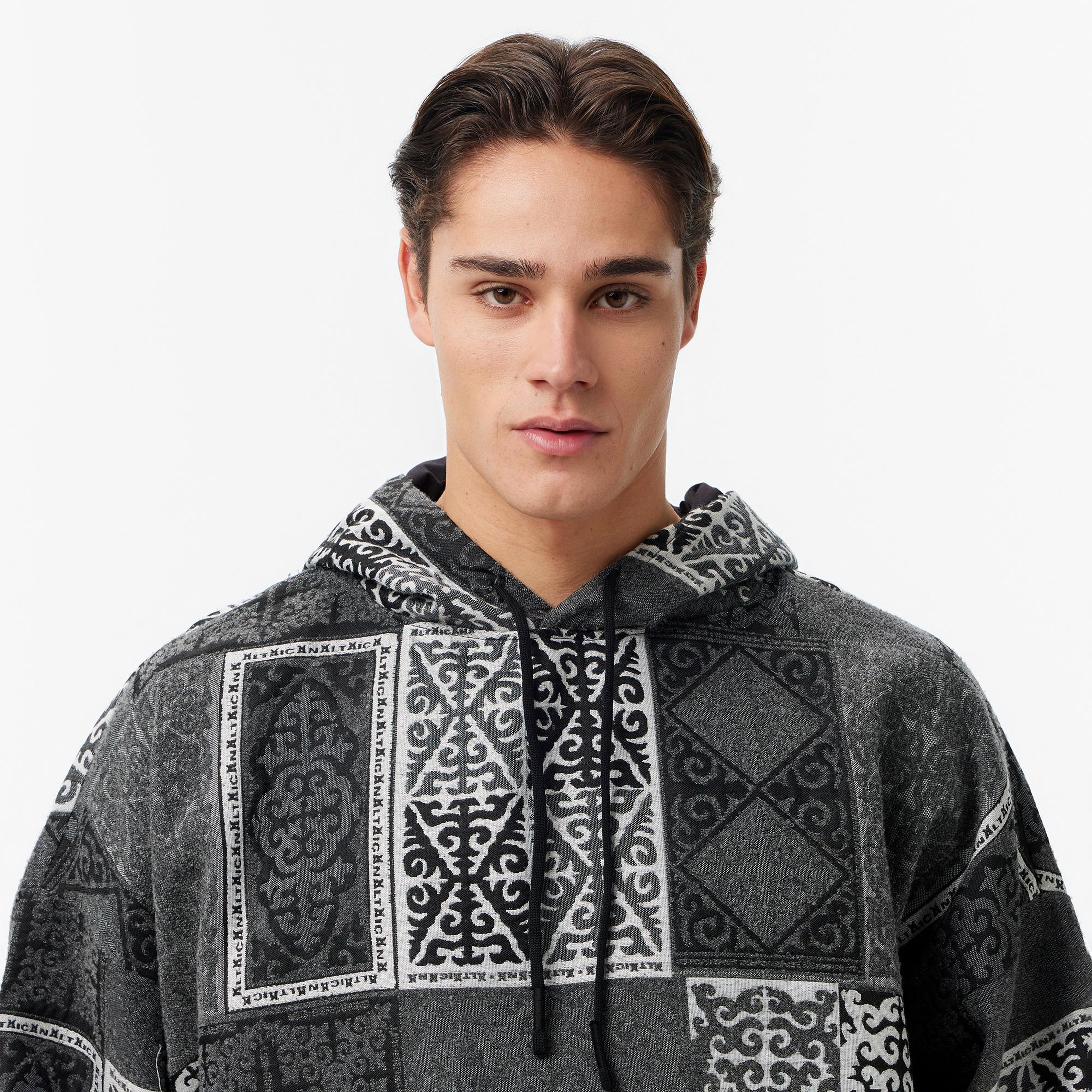 Les Benjamins 029 Erkek Gri Hoodie