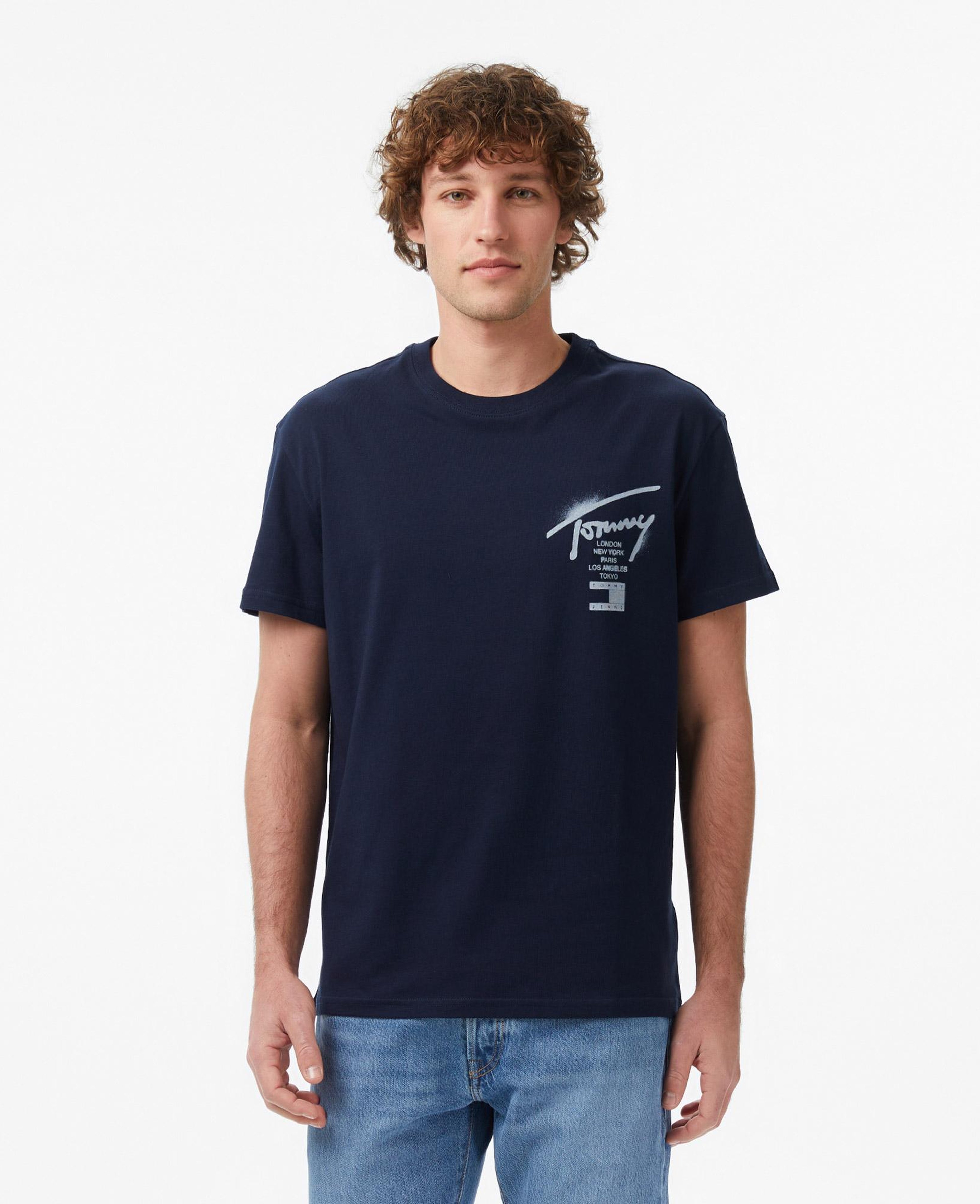 Tommy Hilfiger Regular City Sign Erkek Mavi T-Shirt