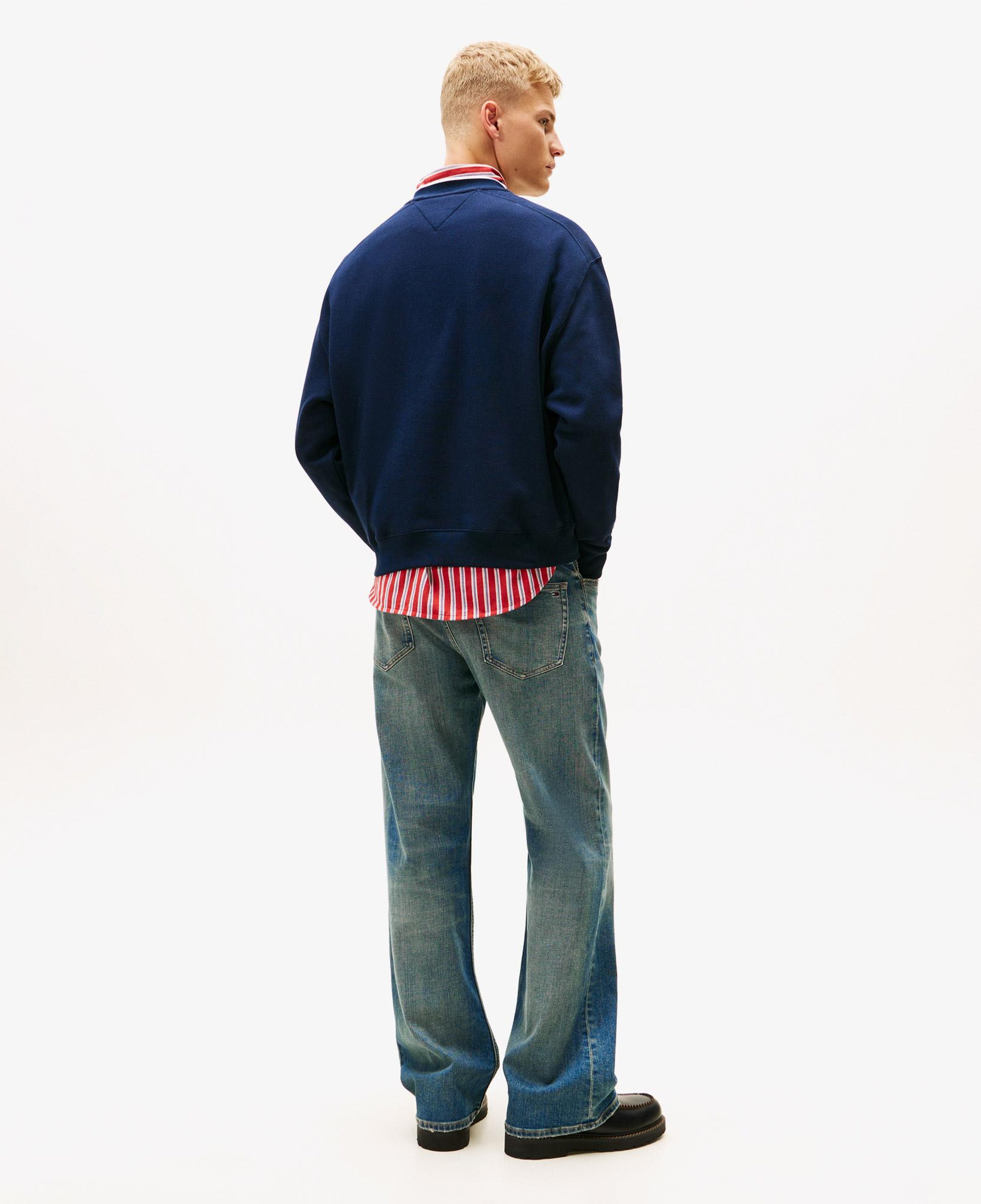 Tommy Hilfiger Erkek 90s Texture Graphic Erkek Lacivert Sweatshirt