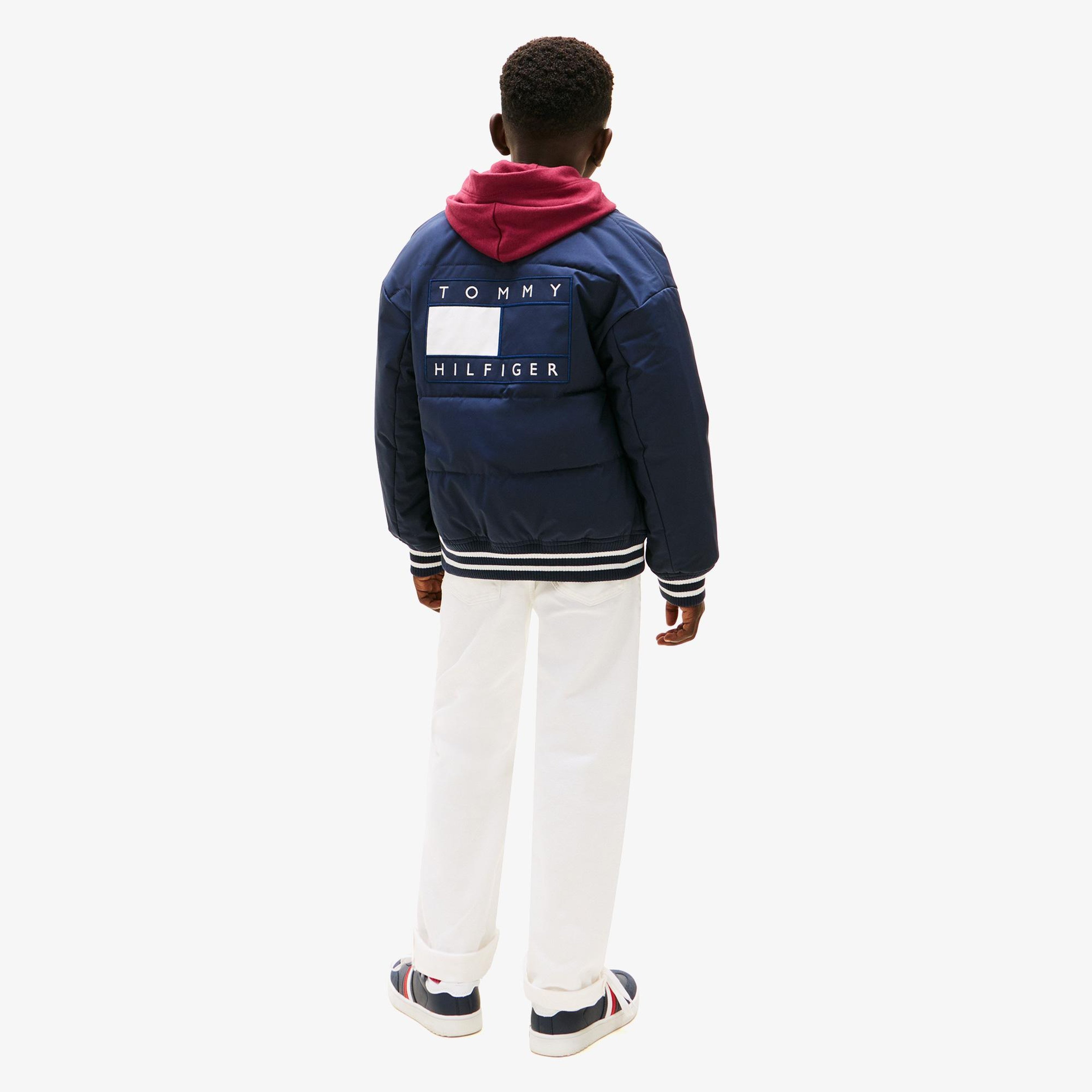 Tommy Hilfiger Padded Graphic Bomber Çocuk Mavi Ceket